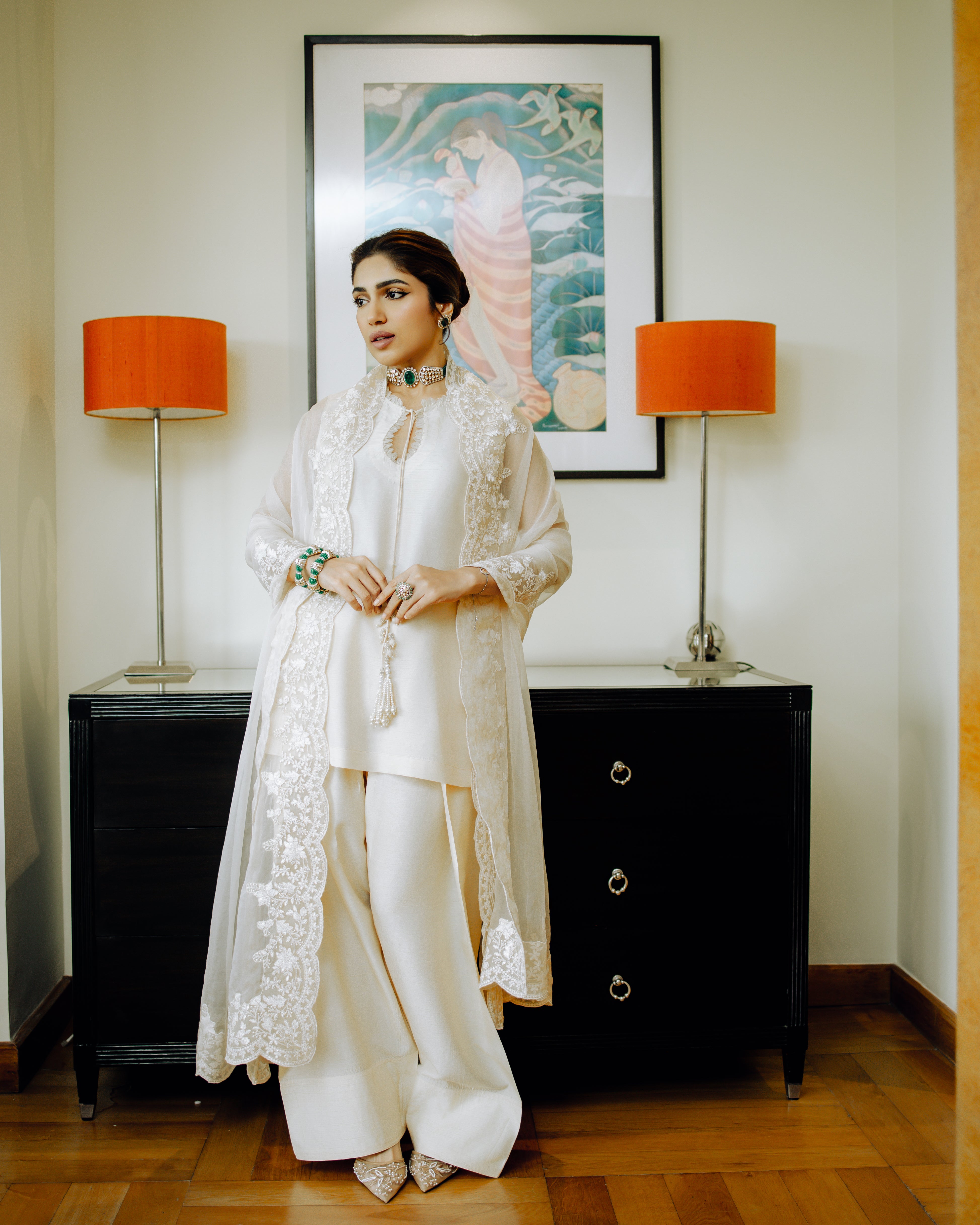ivory Mughal Farshi Salwar Set