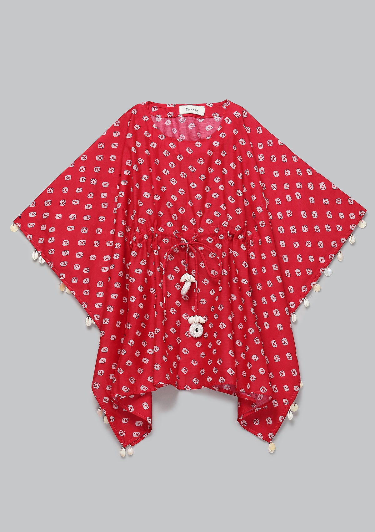 Kids Cherry Bandhani Kaftan Set