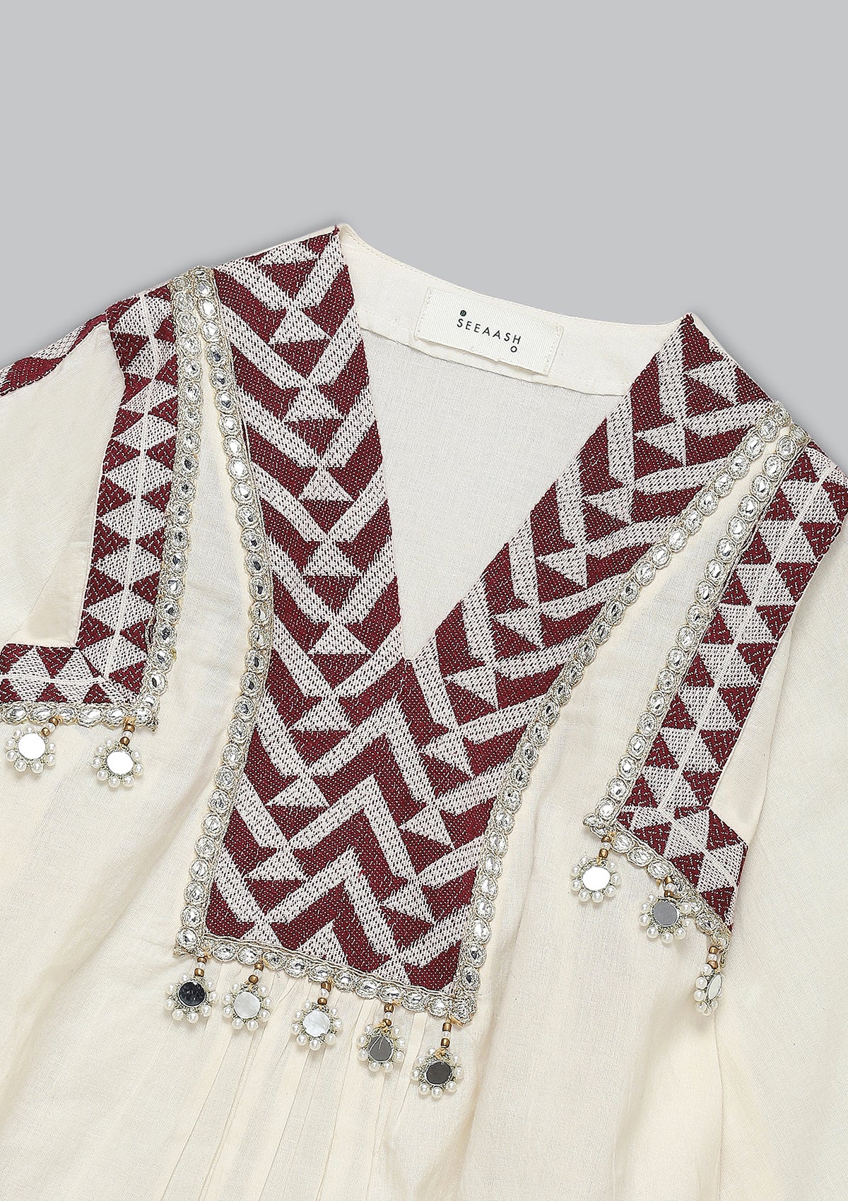 Kids Ivory Aztec Kurta Set