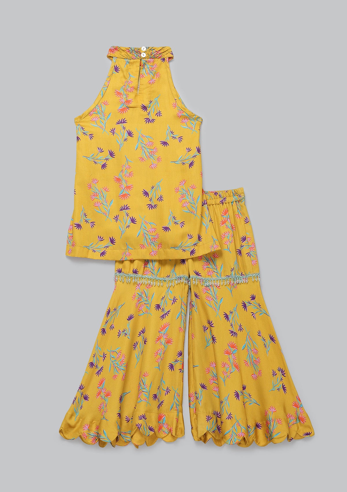 Kids Asmira Amber Halter Sharara Set