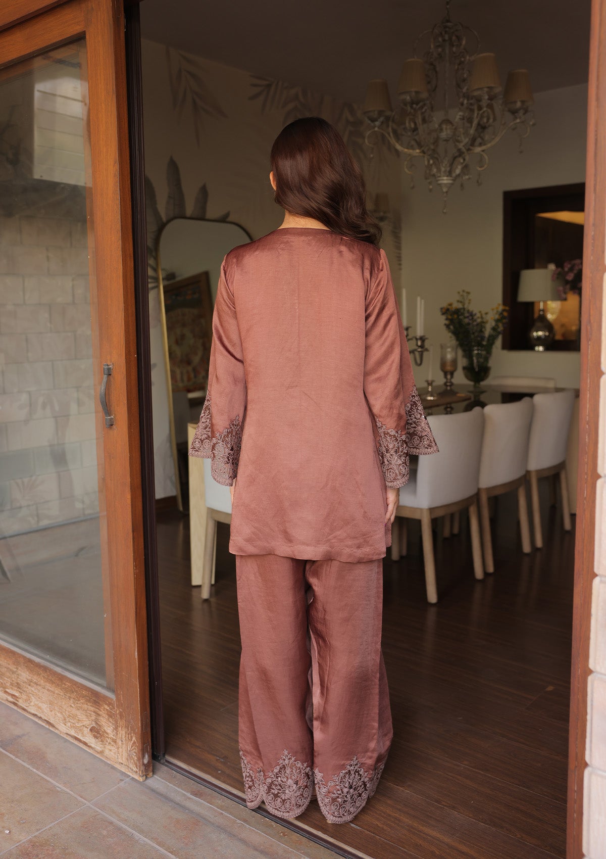 Mocha Mughal Farshi Salwar Set