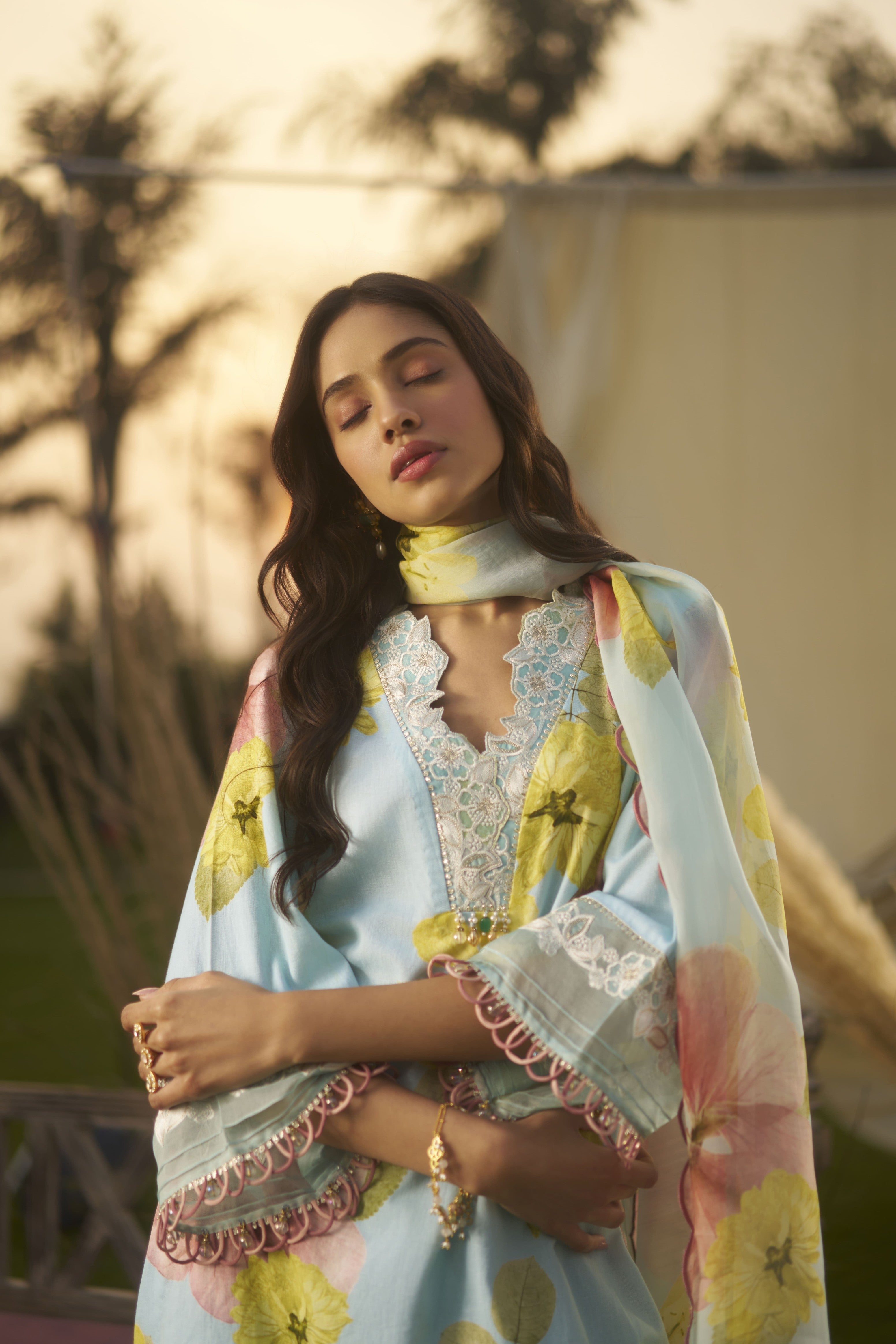 Suhani Sky Cutwork Kurta Set