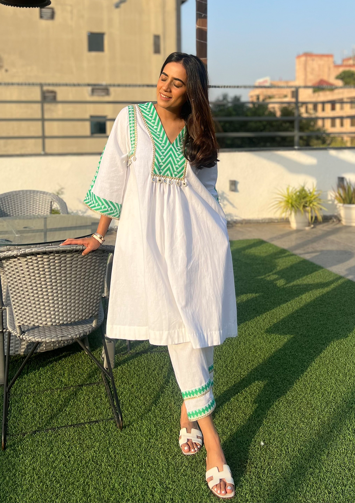 Emerald Aztec Kurta Set