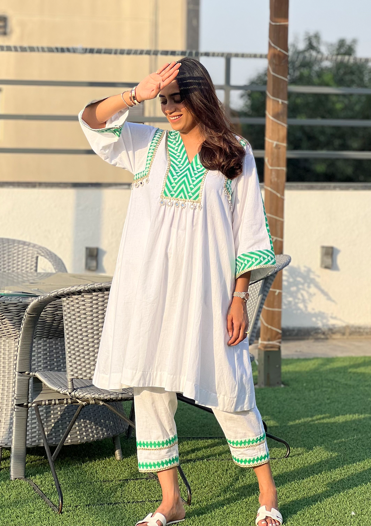 Emerald Aztec Kurta Set