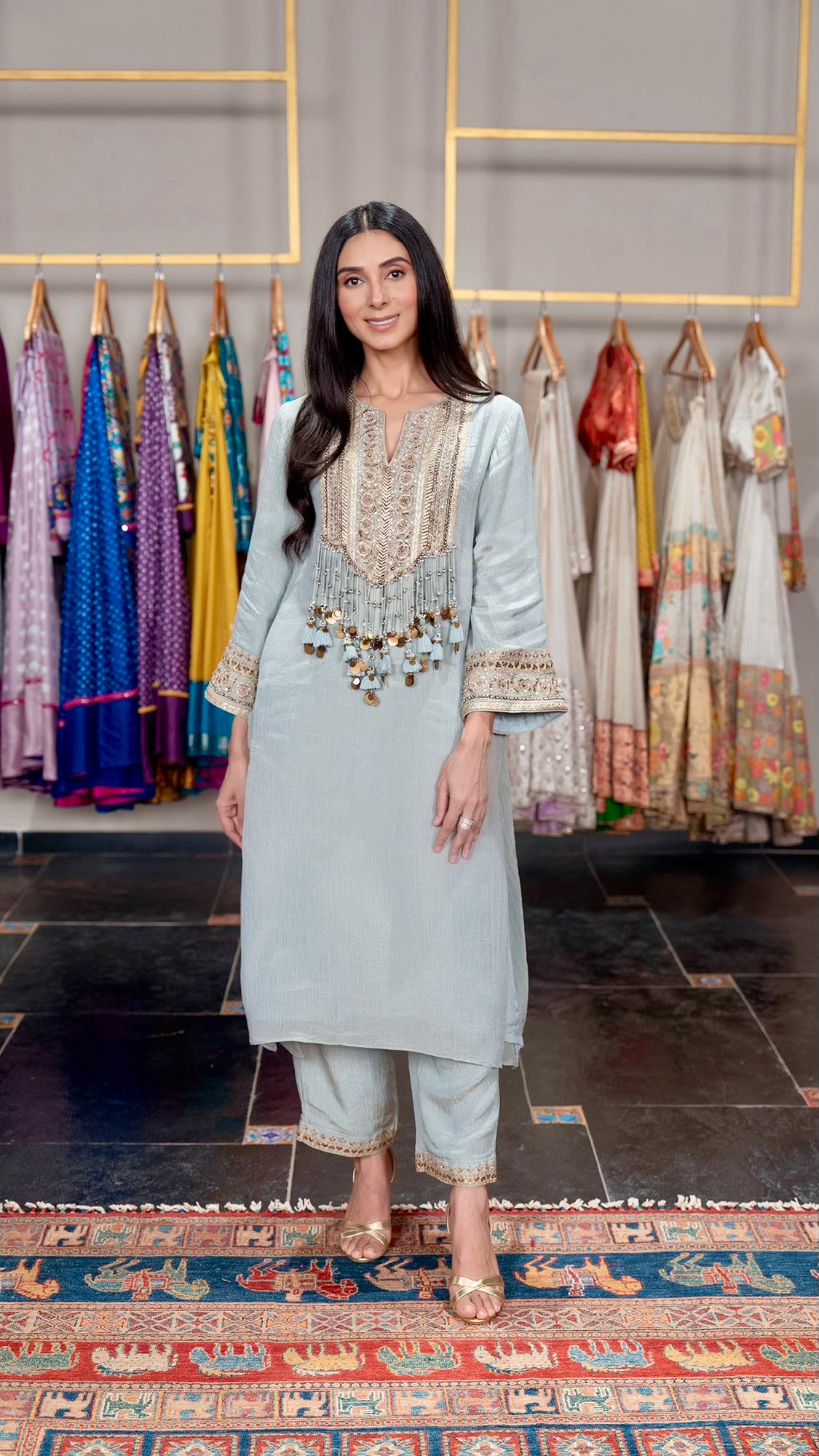 Powder Blue Gulmarg Pheran Kurta Set