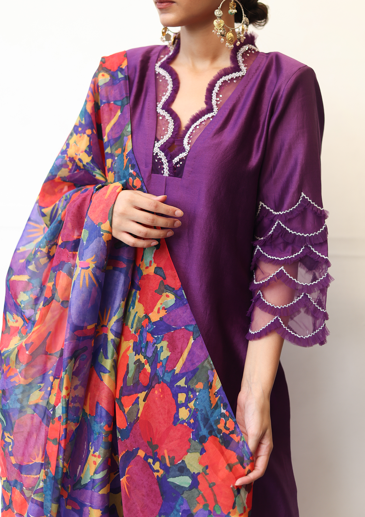 Rang Scalloped Kurta Set