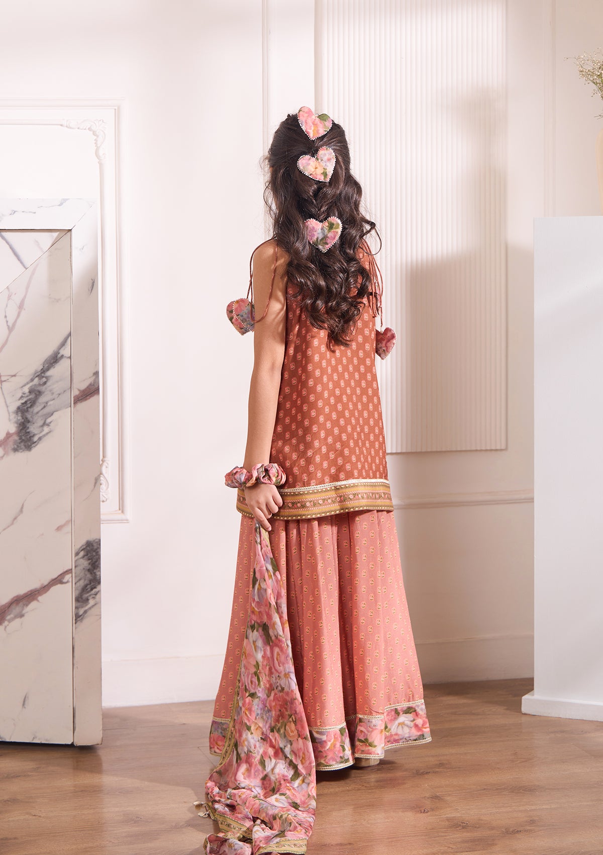 Kids Coral Meadow Sharara Set