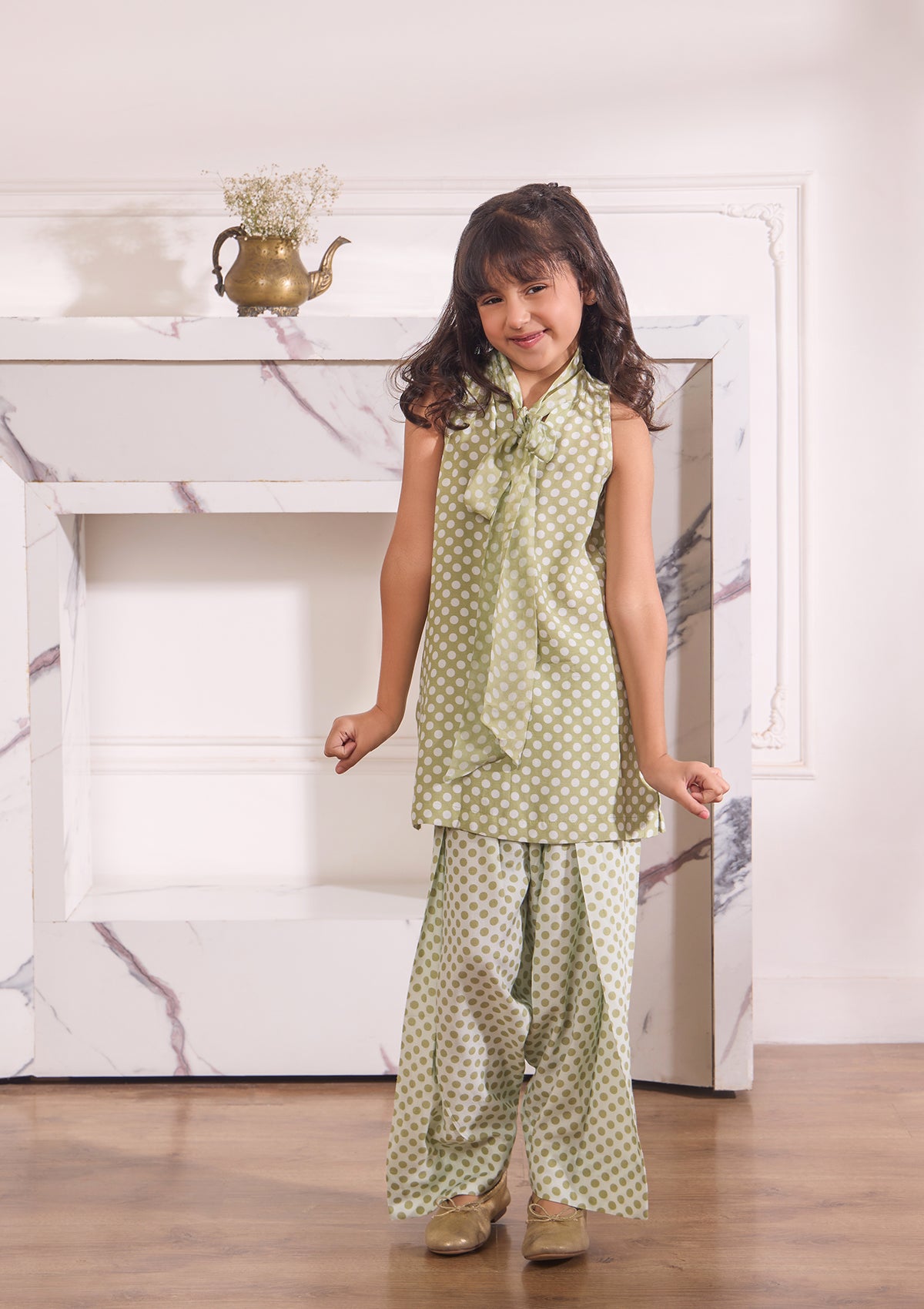 Kids Sage Polka Farshi Set
