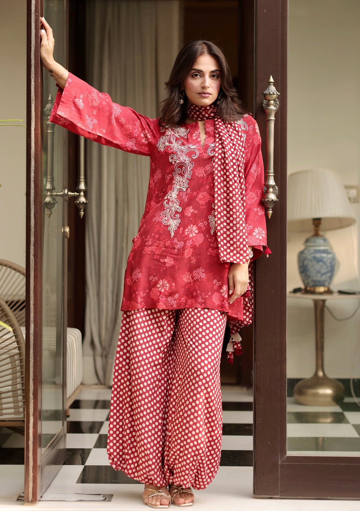 Ruby Polka Embroidered Balloon Set