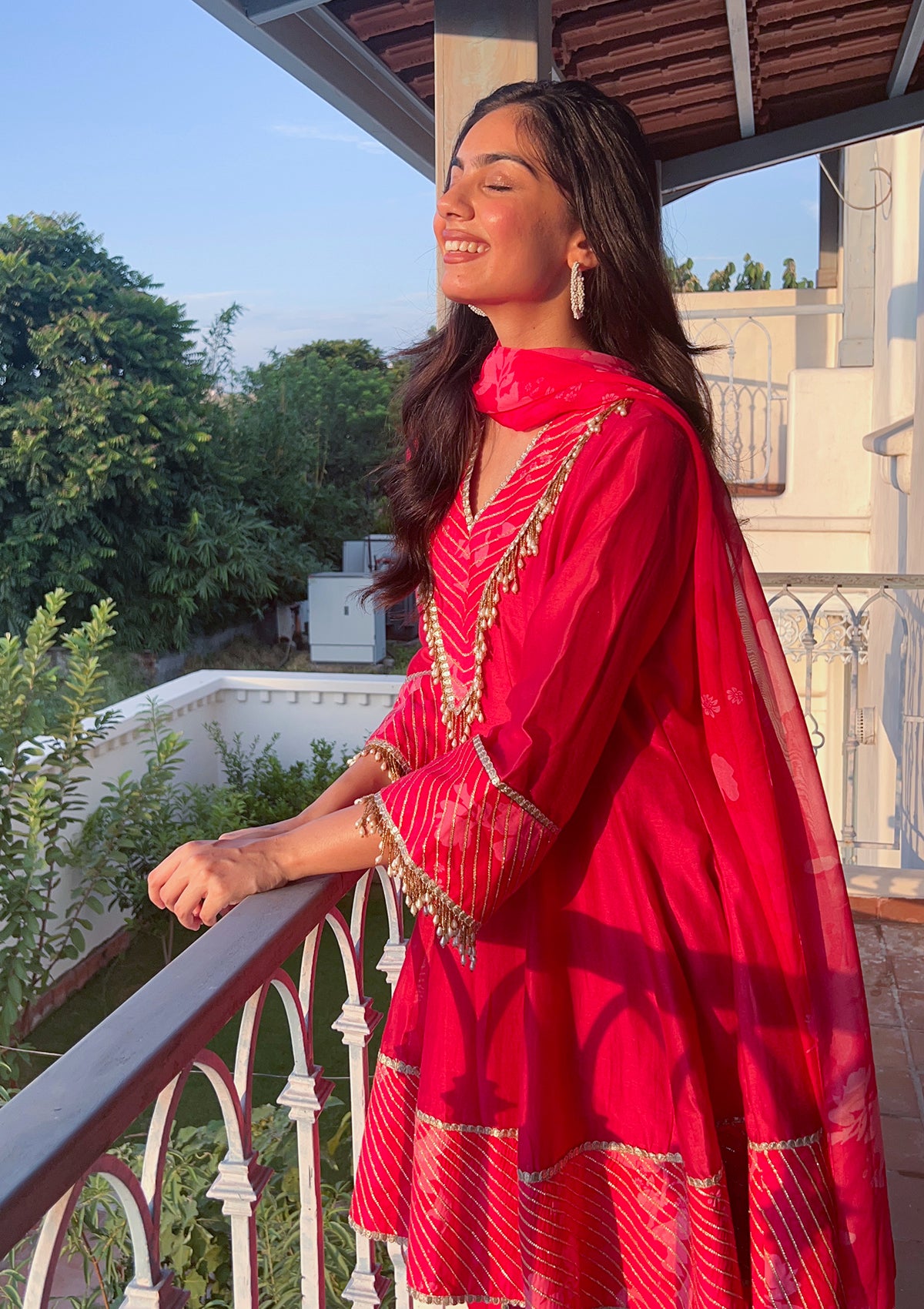 Bagh Peony Gota Kurta Set