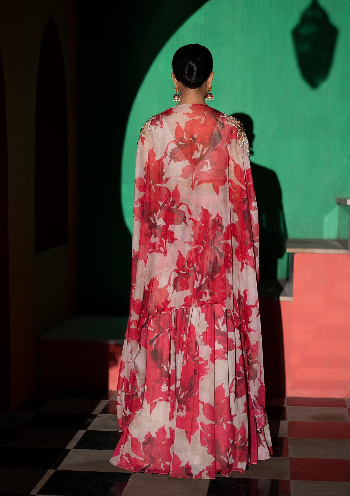 Amara Fuchsia Cape Lehenga Set