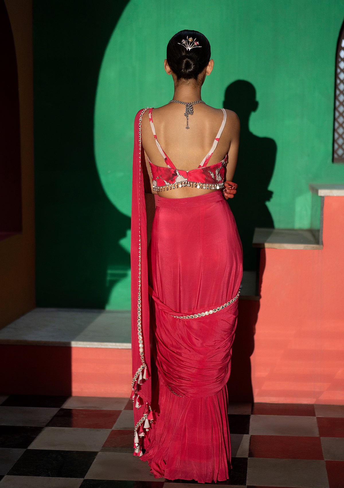 Anaita Shroff in Amara Fuchsia Pleated Saree Set