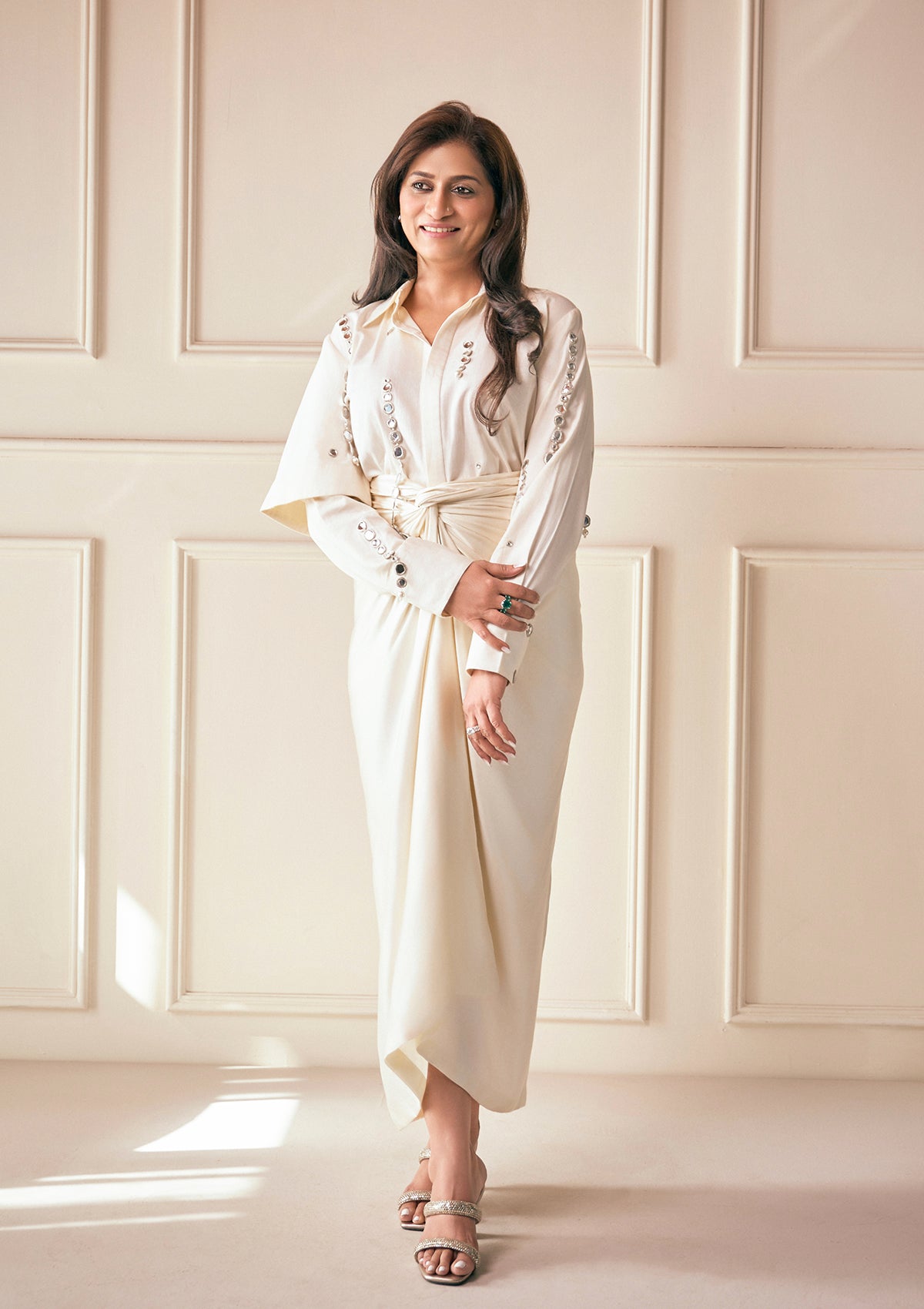 Ivory Mykonos Draped Skirt Set