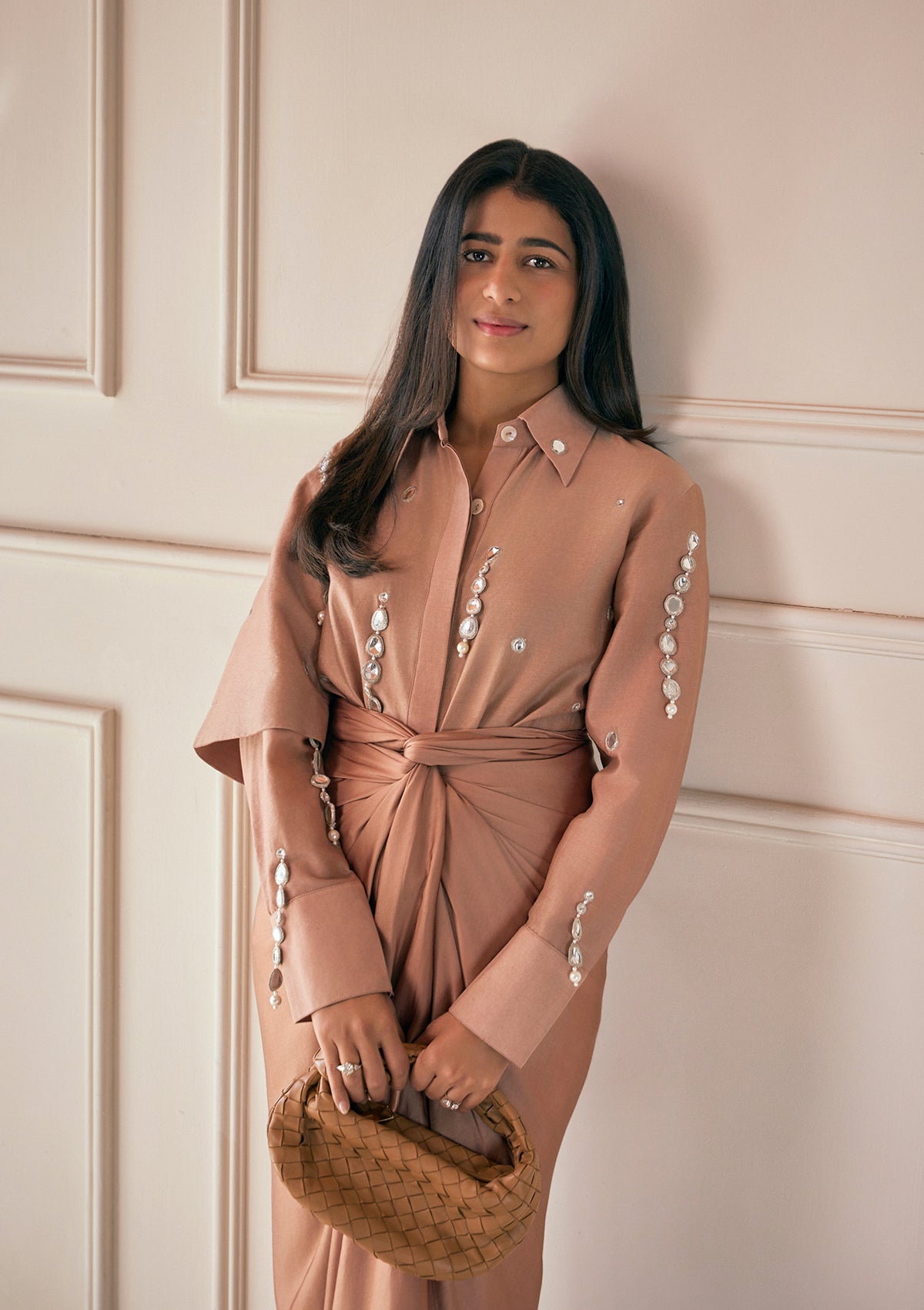 Mocha Mykonos Draped Skirt Set