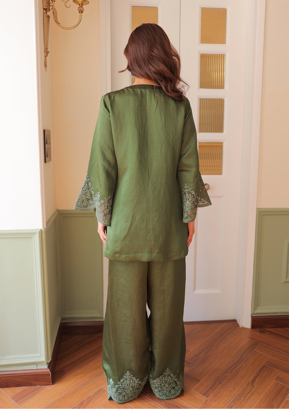 Sonali Bendre in Sage Mughal Farshi Salwar Set