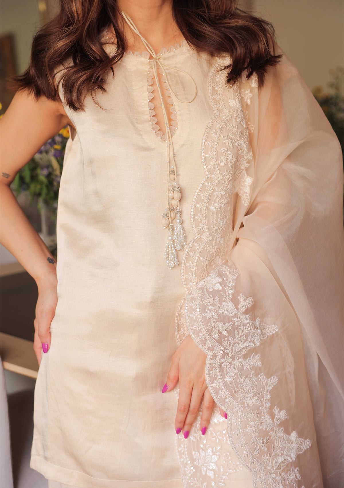 ivory Mughal Farshi Salwar Set