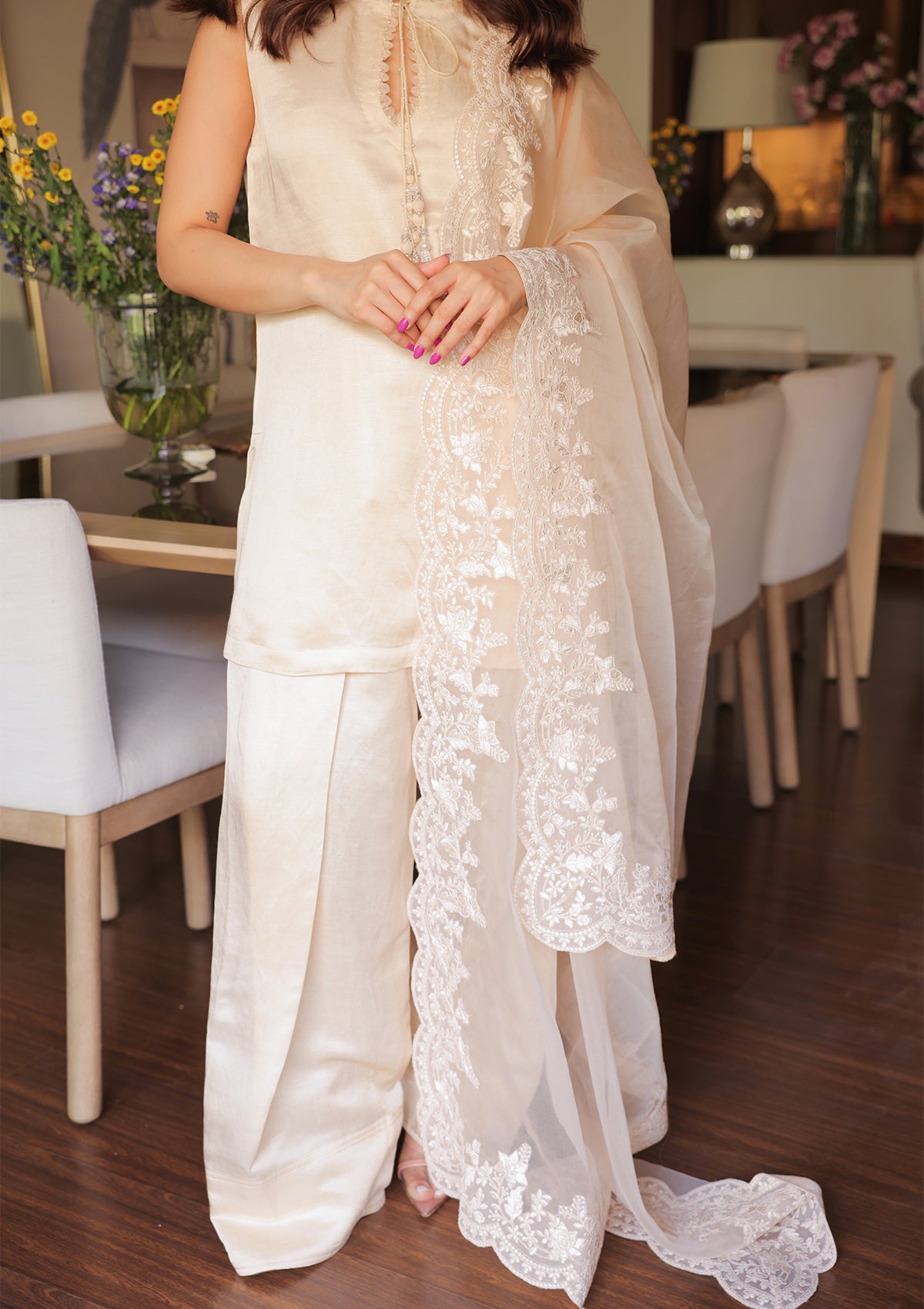 ivory Mughal Farshi Salwar Set