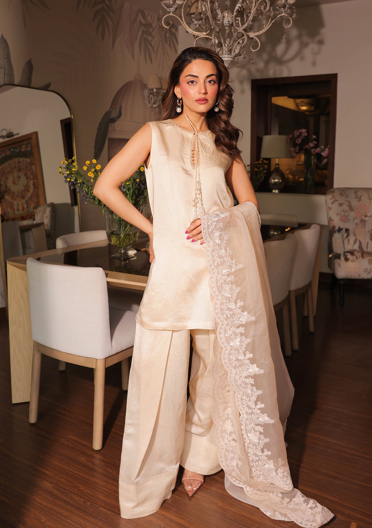Ivory Mughal Farshi Salwar Set
