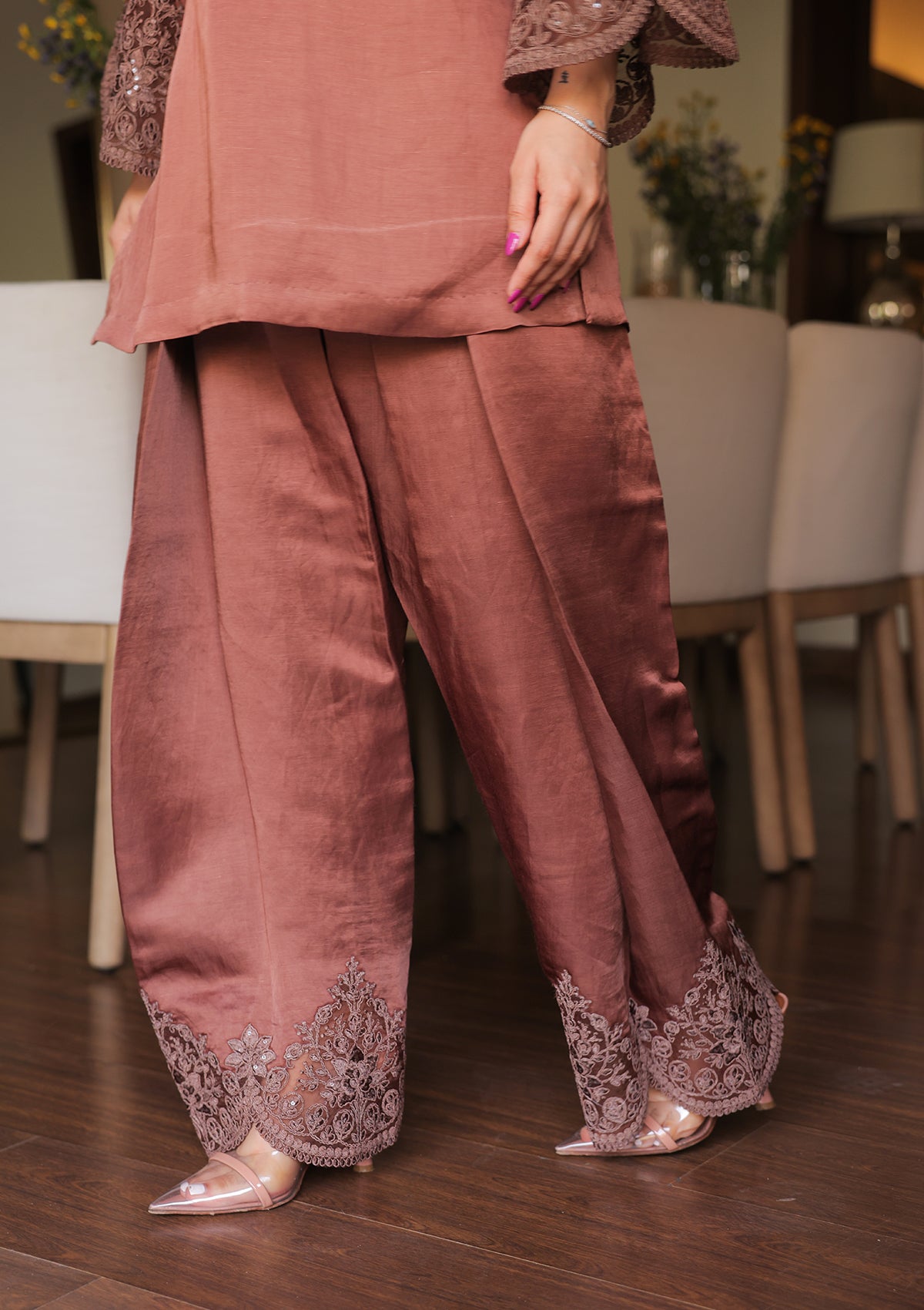 Mocha Mughal Farshi Salwar Set