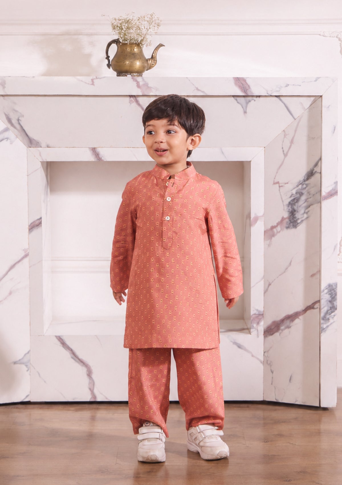 Kids Coral Meadow Kurta Set