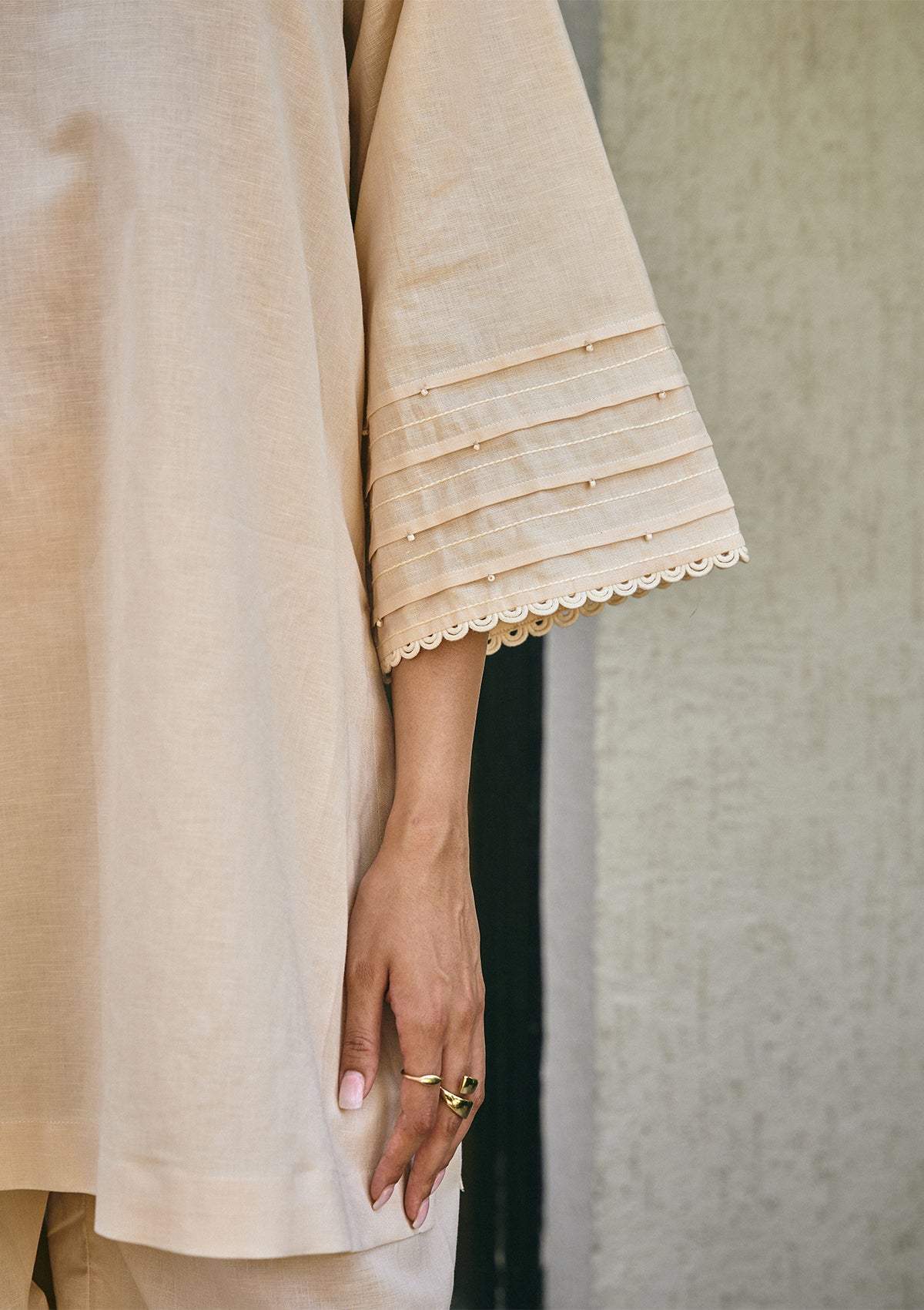 Sand Threadwork Kurta Set