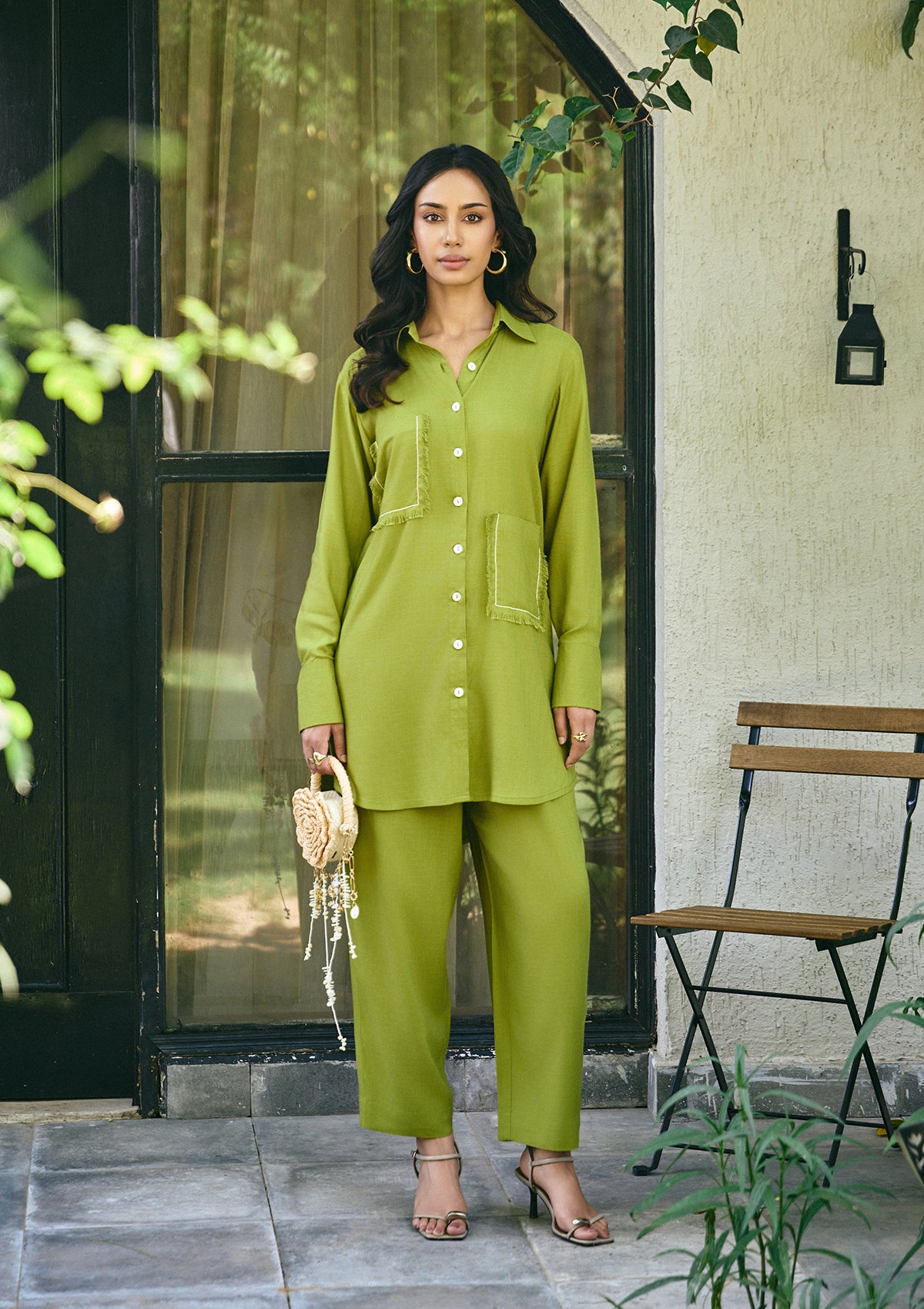 Lime Fringe Co-ord Set