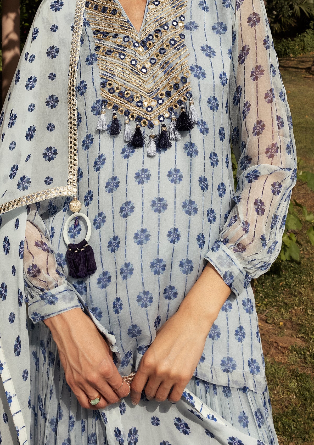 Nazreen Sky Sharara Set
