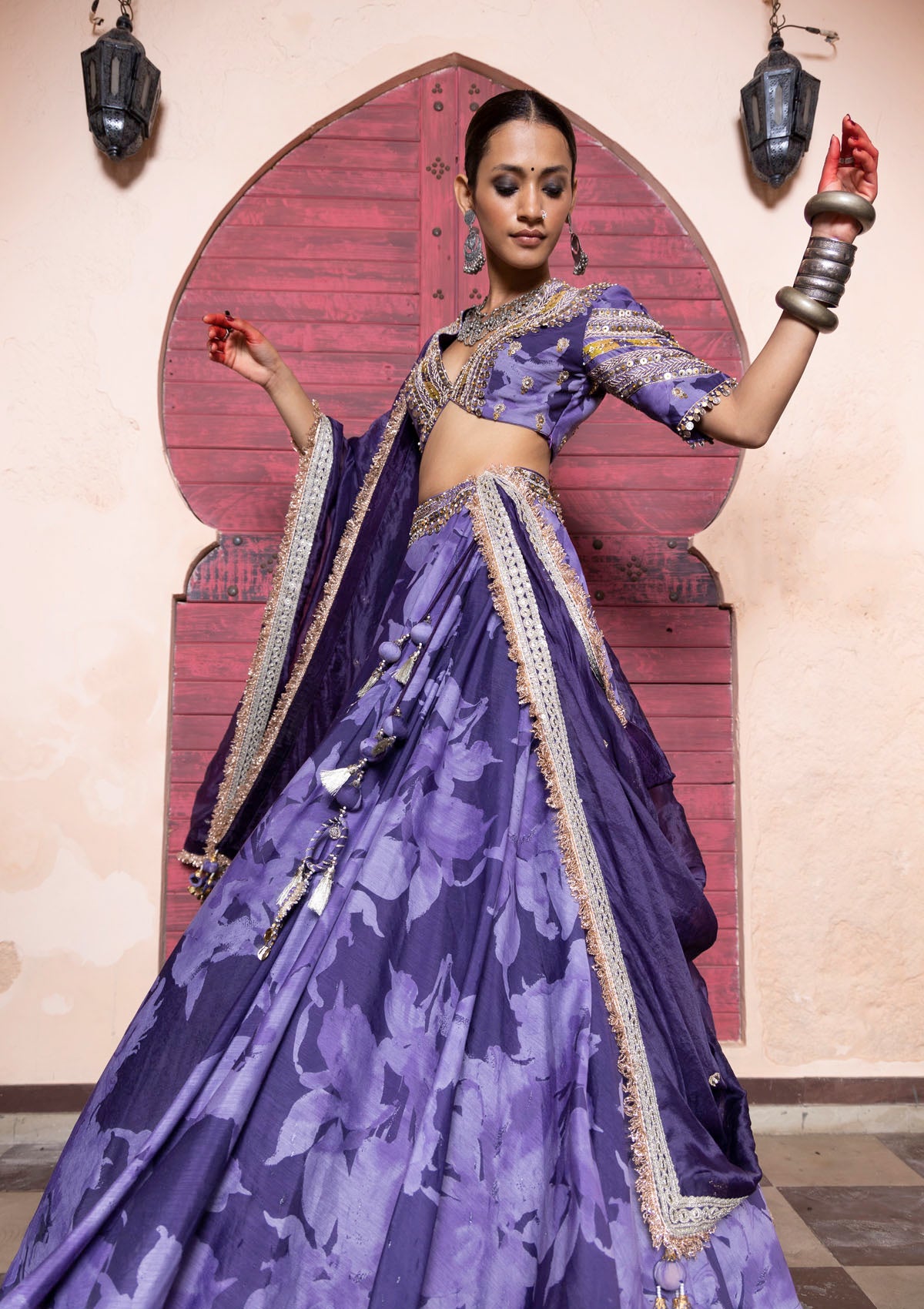 Amara Orchid Embroidered Lehenga Set