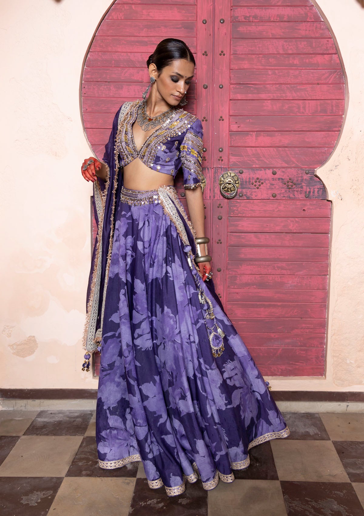 Amara Orchid Embroidered Lehenga Set