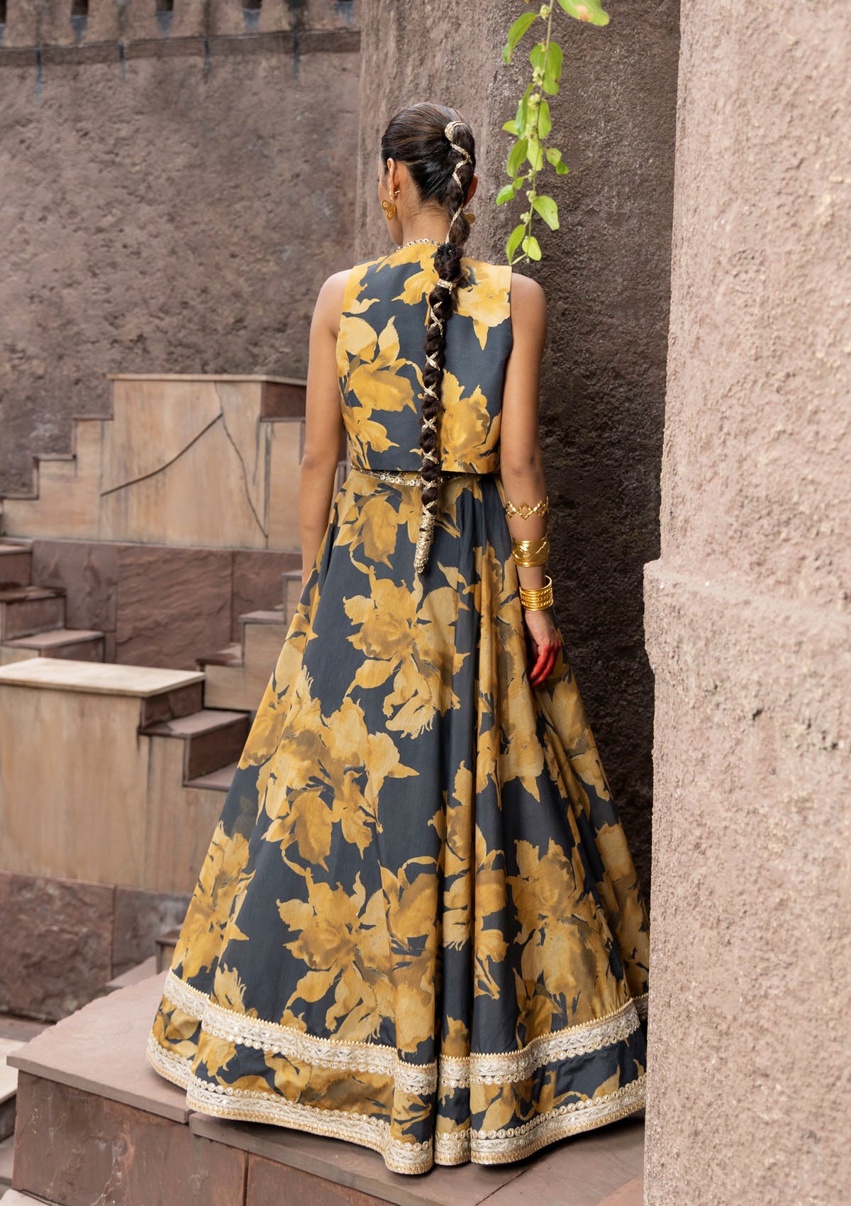 Amara Honey Gilet Lehenga Set