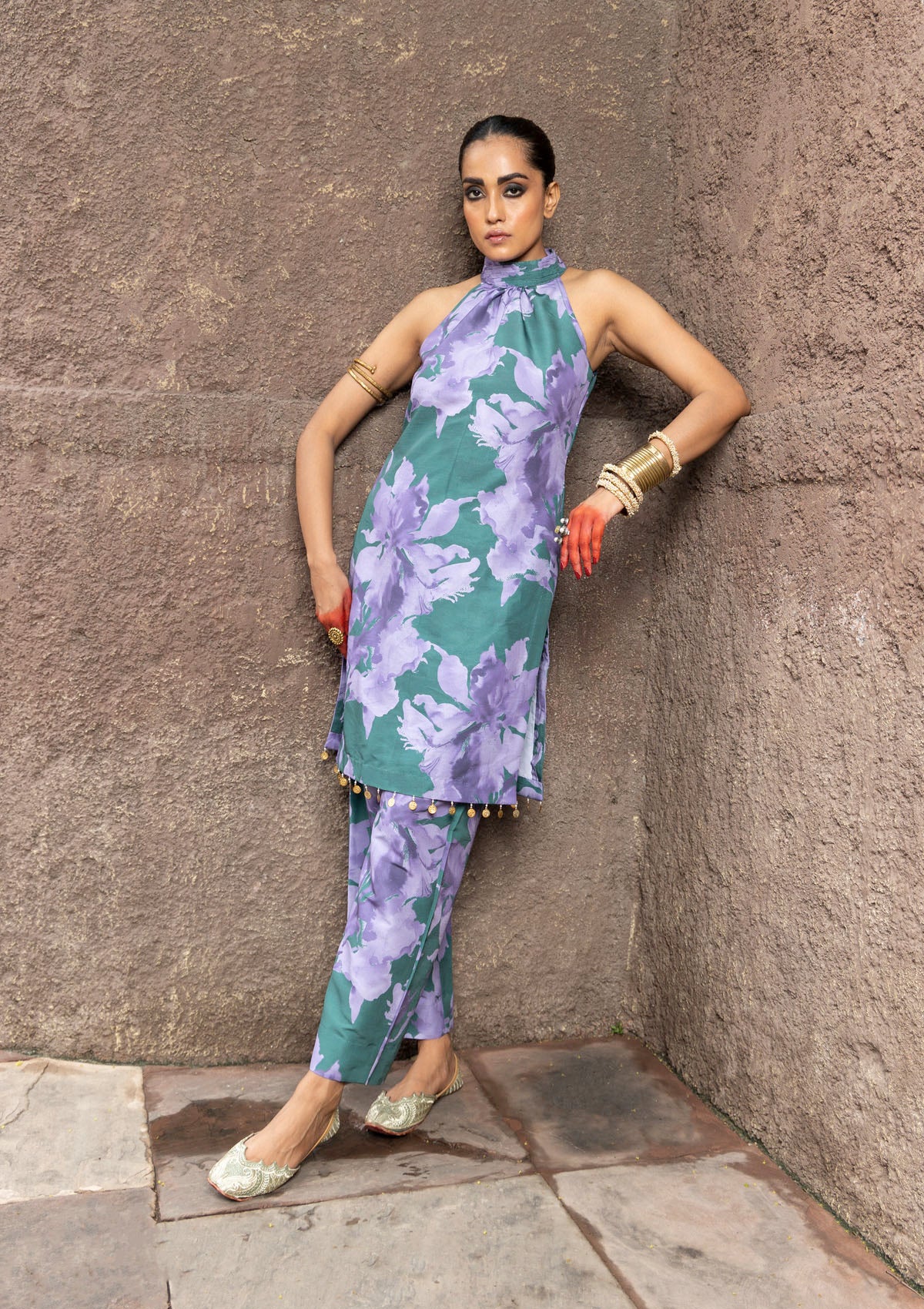 Arushi Mehra in Amara Orchid Halter Neck Kurta Set