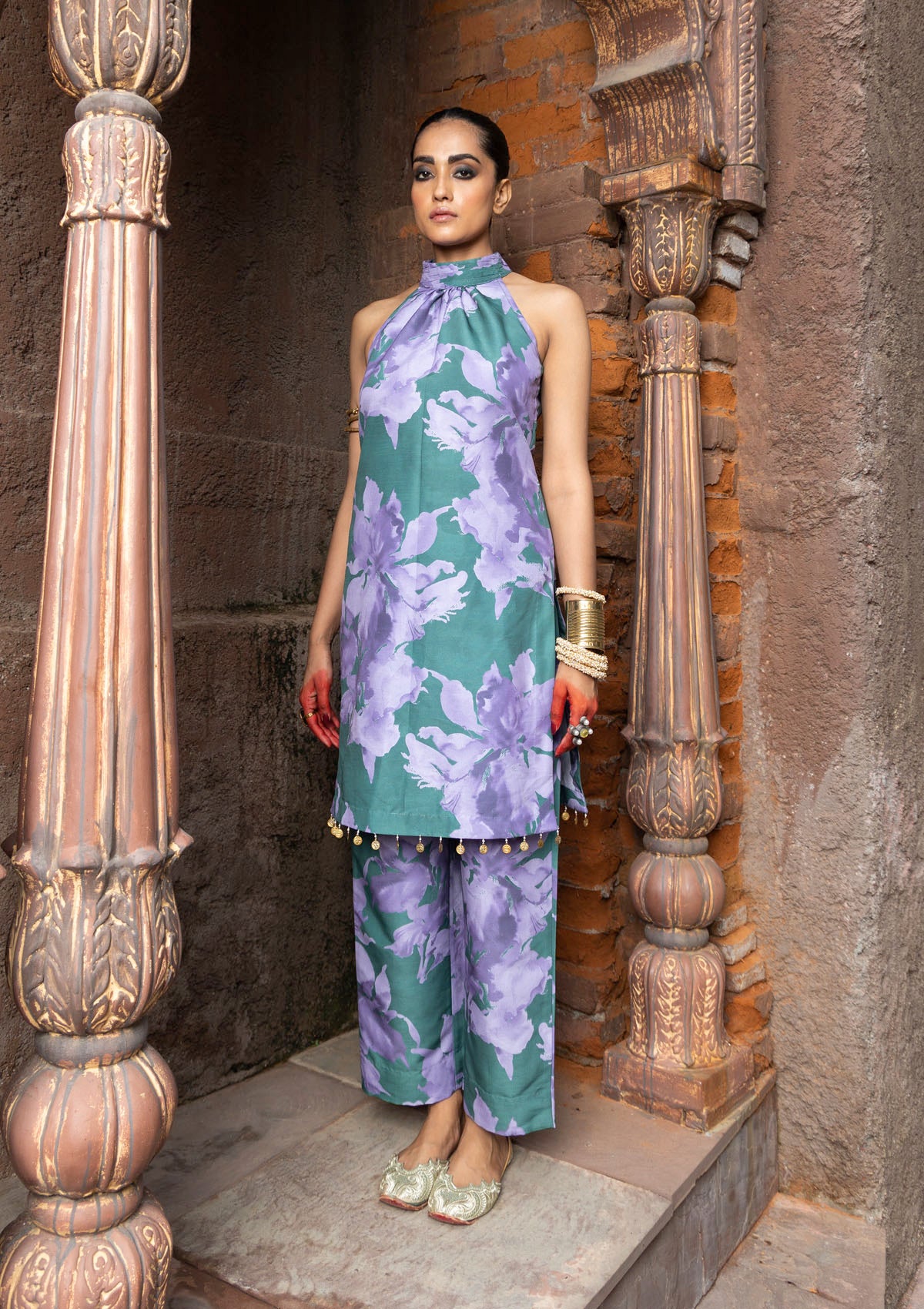 Arushi Mehra in Amara Orchid Halter Neck Kurta Set