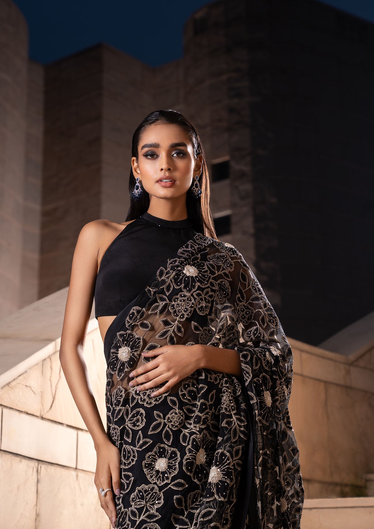 Coal Jaal Saree Set