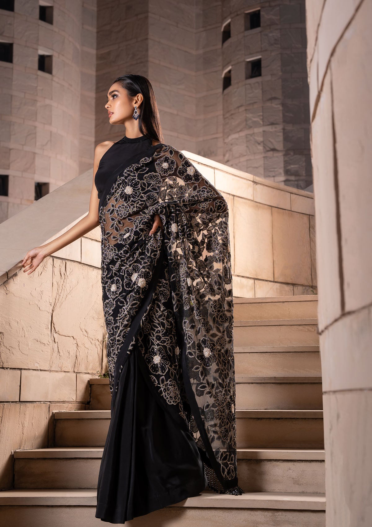 Coal Jaal Saree Set