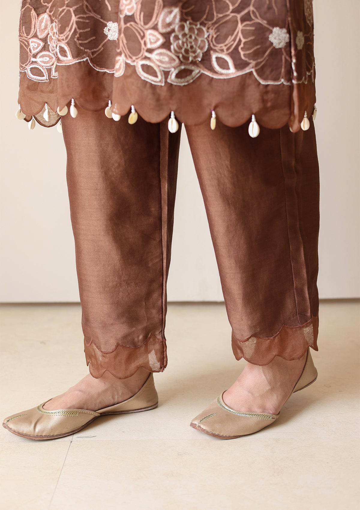 Mocha Applique Kurta Set