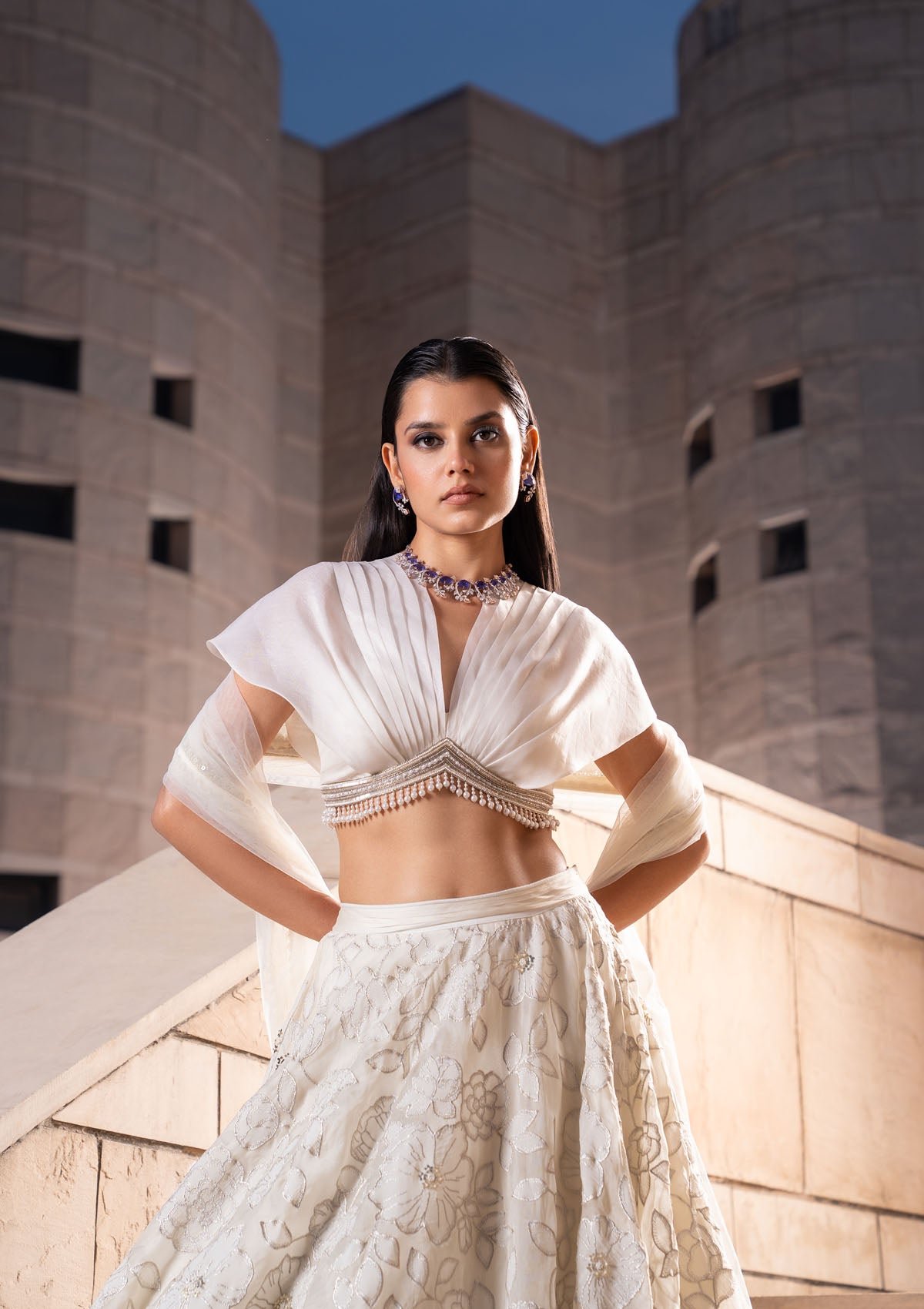 Ivory Jaal Lehenga Set
