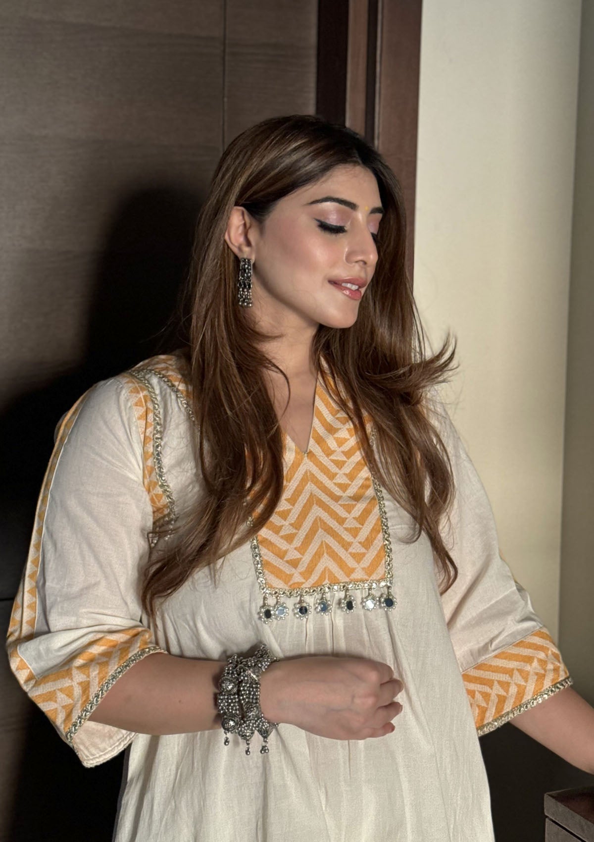 Honey Aztec Kurta Set