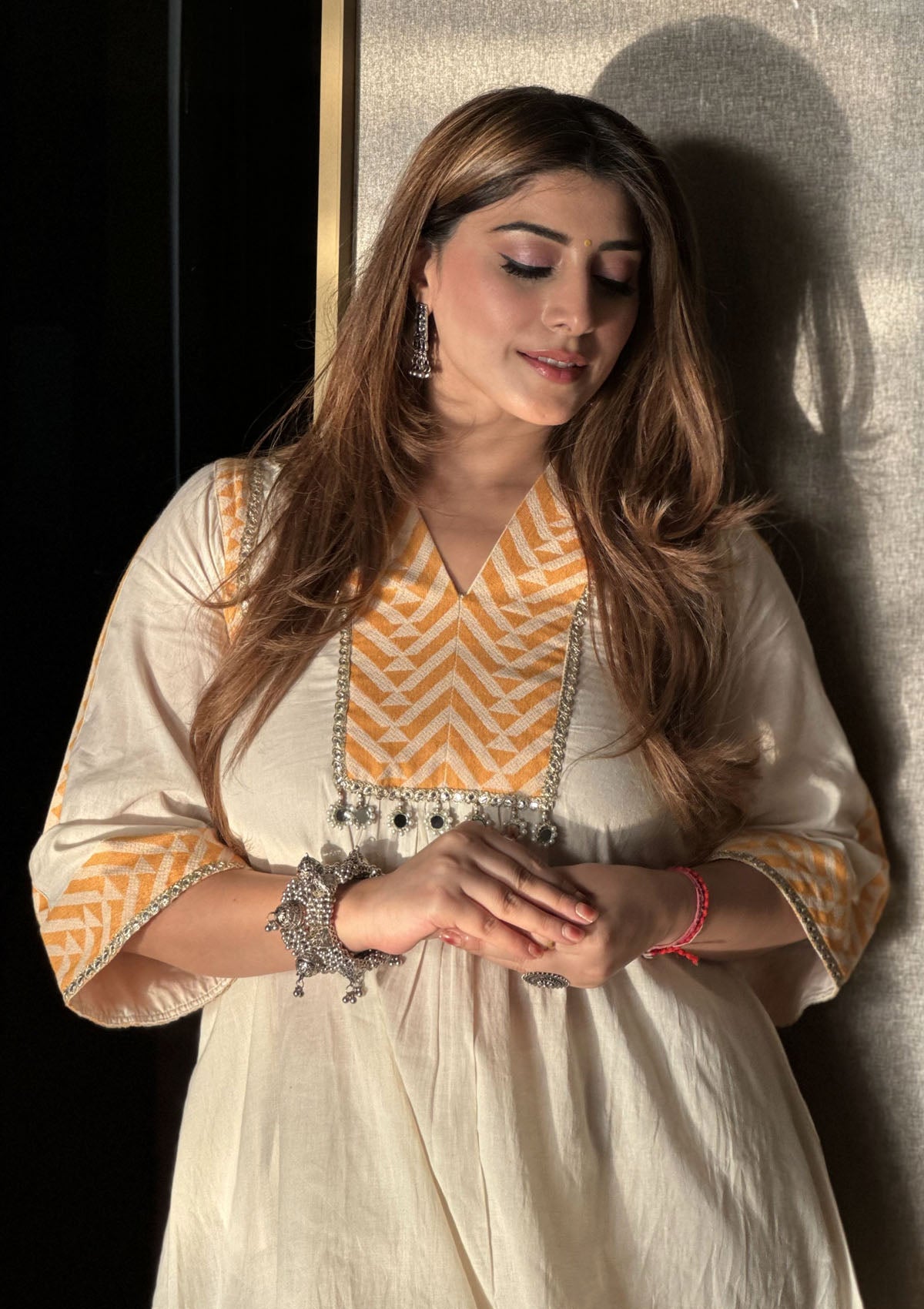 Honey Aztec Kurta Set