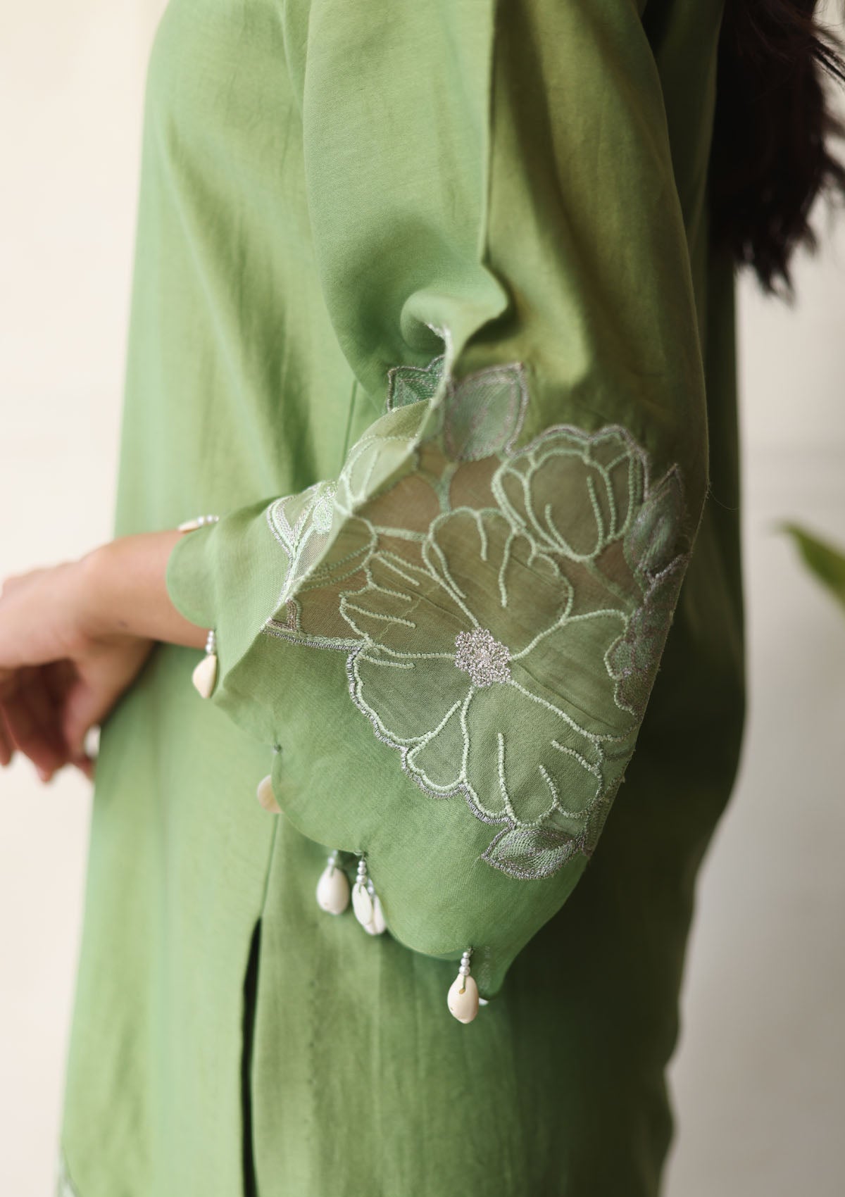 Sage Applique Kurta Set