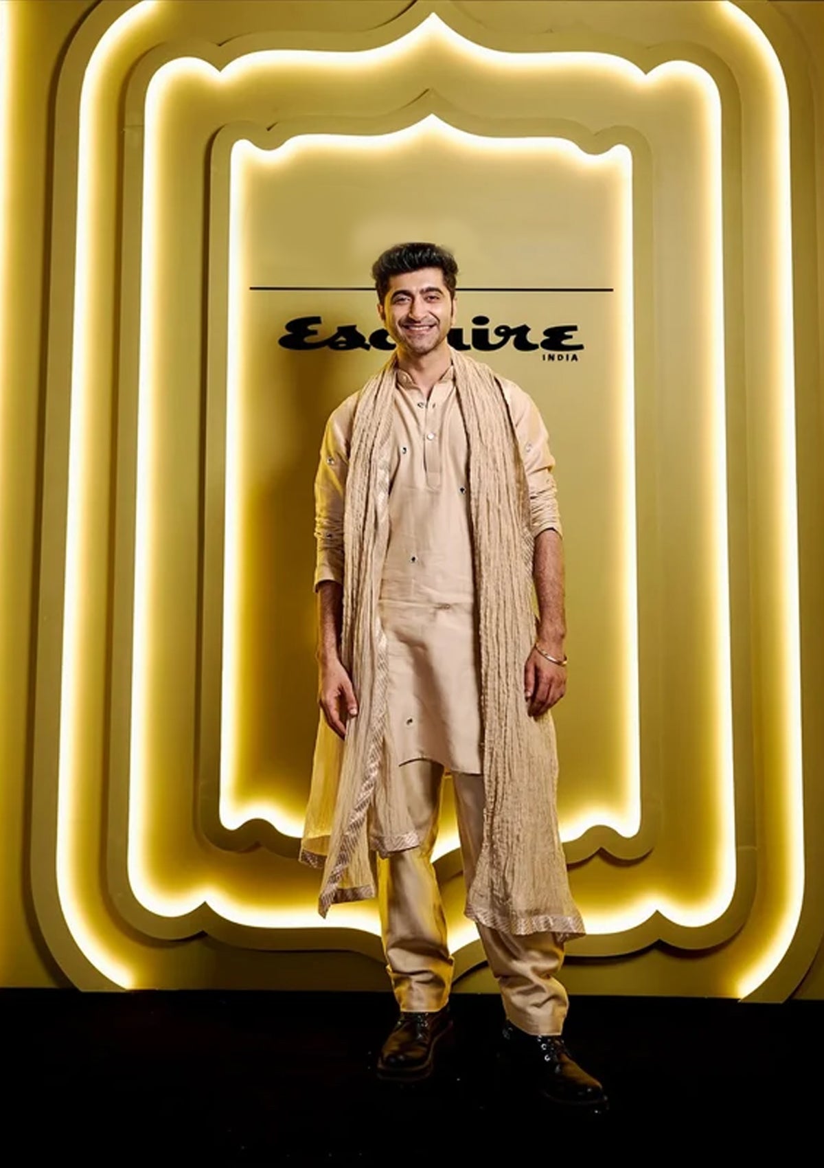 Cream Polki Kurta Set