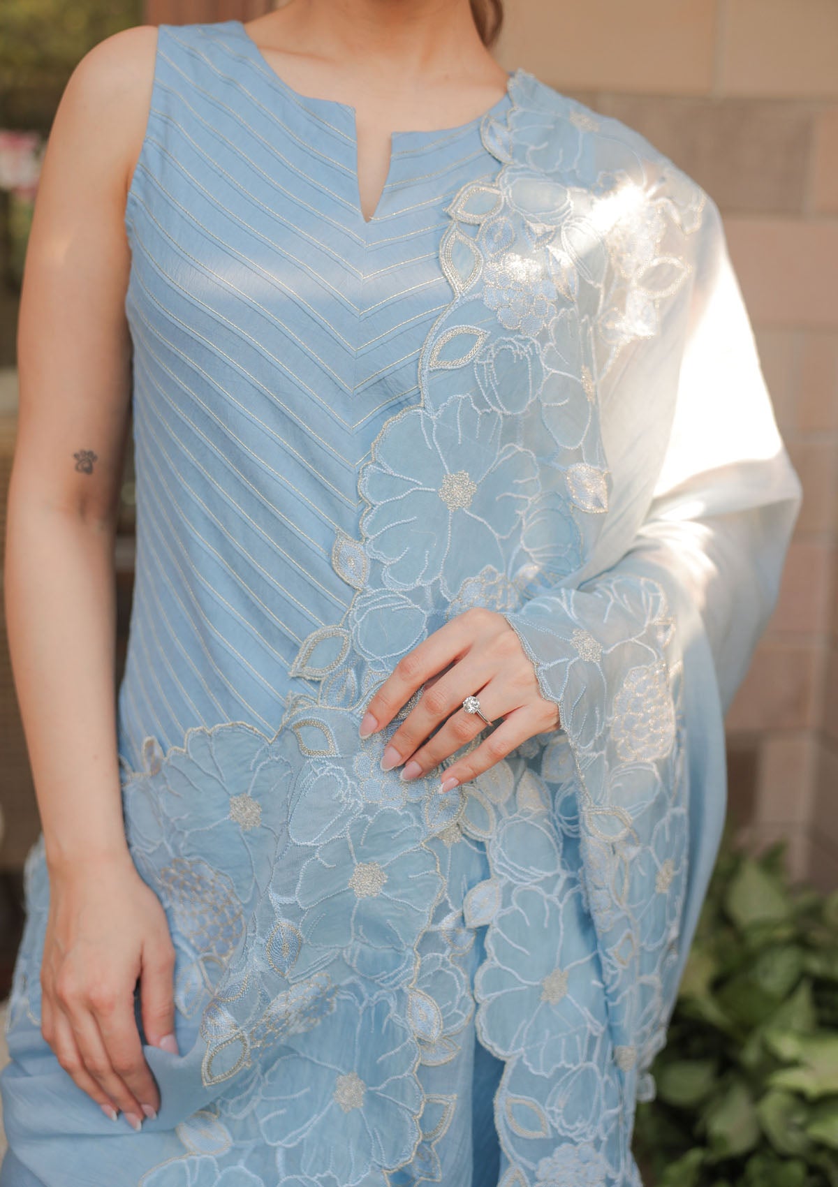 Ice Pintuck Embellished Kurta Set