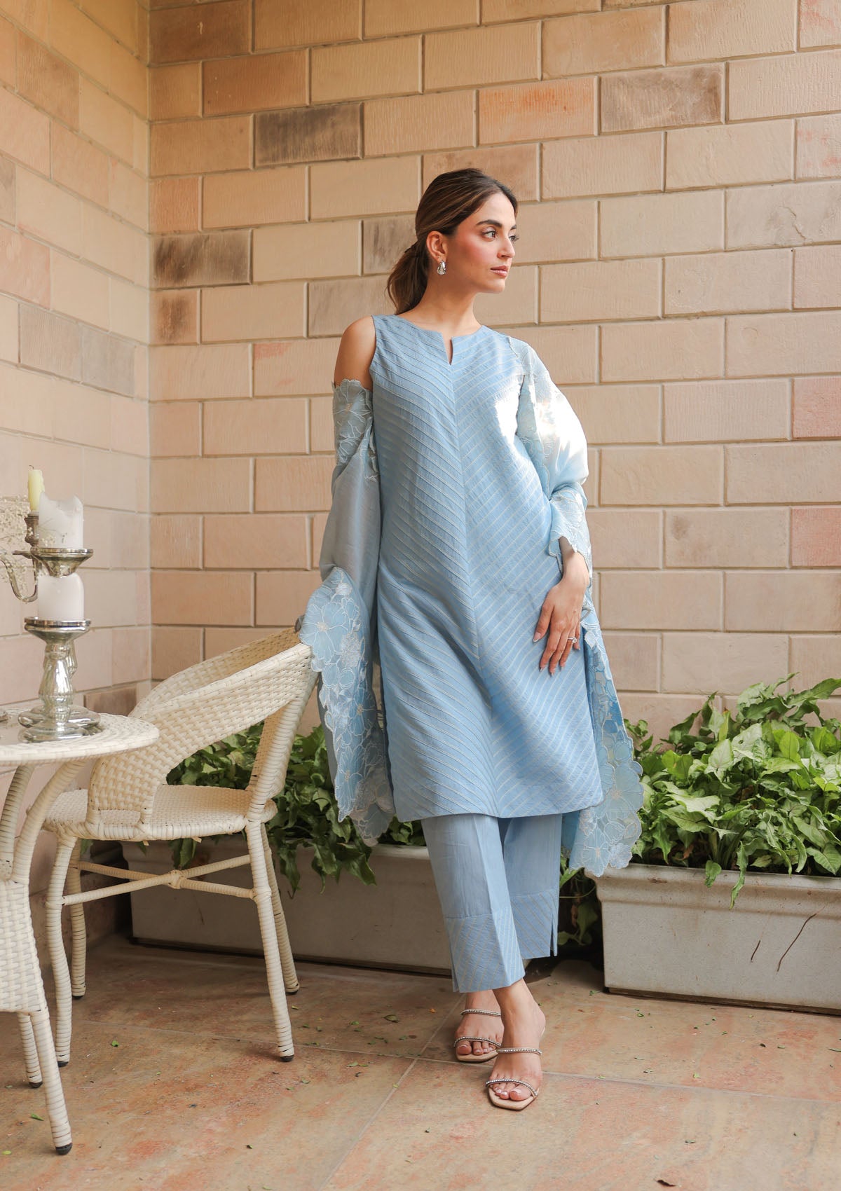 Ice Pintuck Embellished Kurta Set