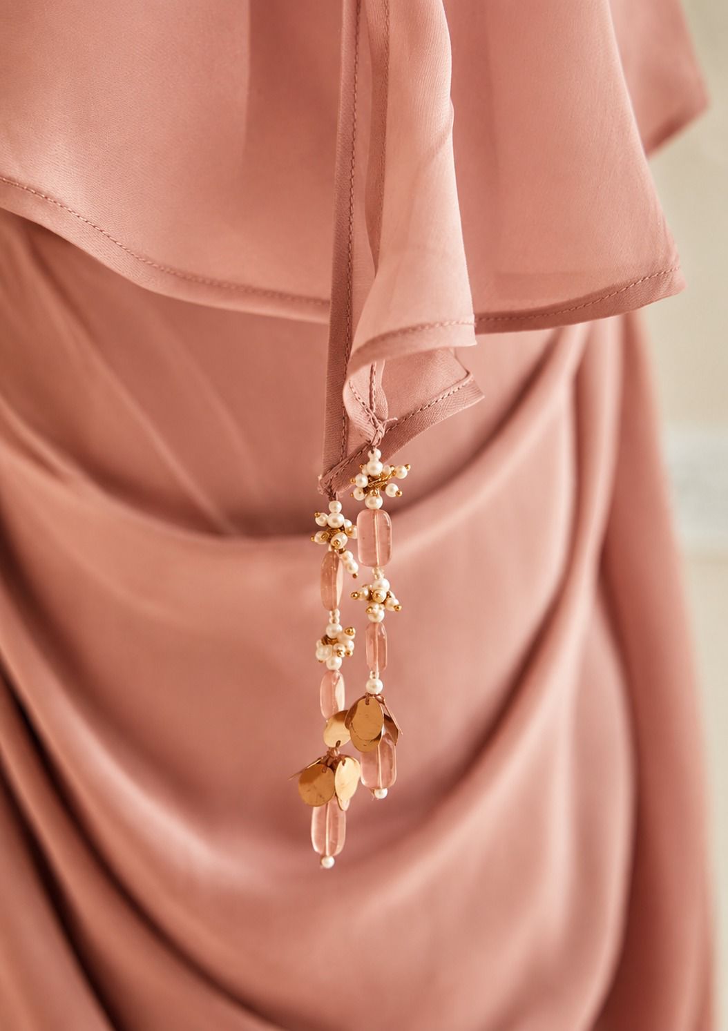 Blush Draped Saree set
