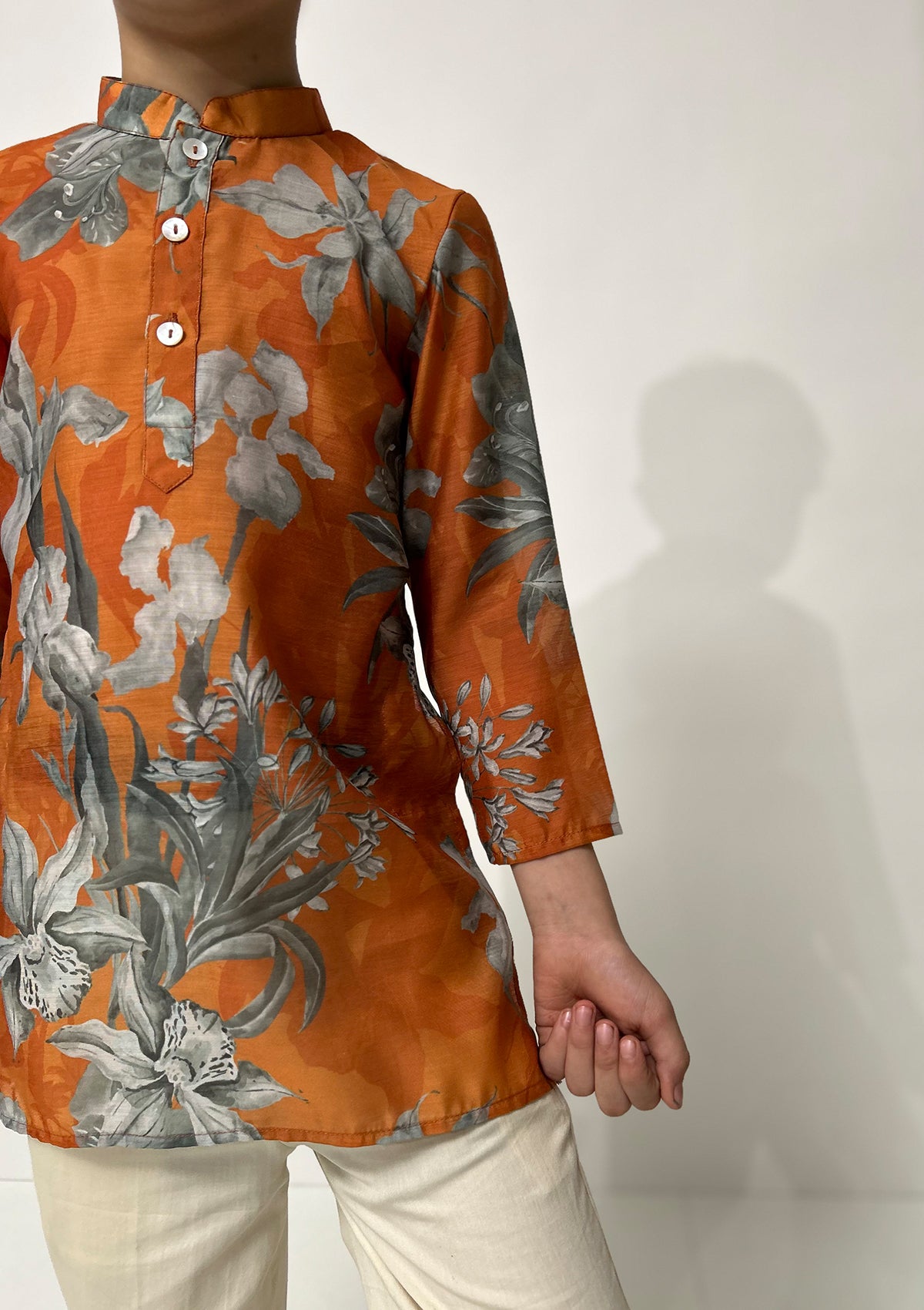 Kids Nur Saffron Kurta Set