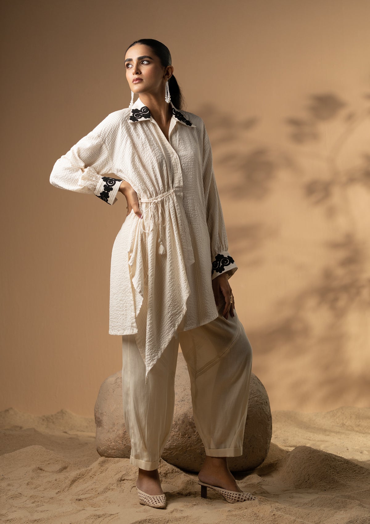 Ivory Drawstring Co-ord Set