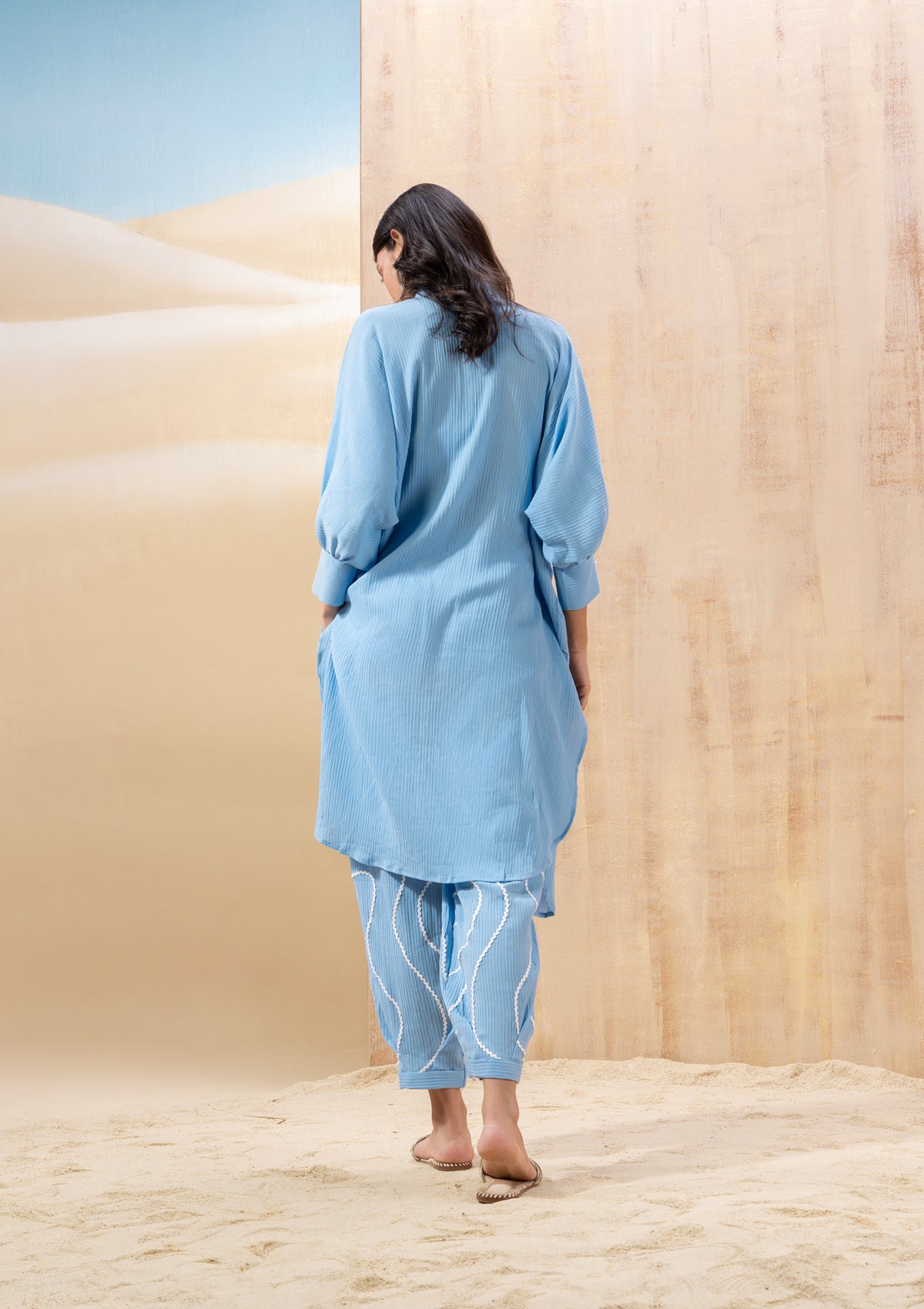 Mitali Wadhwa in Powder Blue Wave Kurta Set