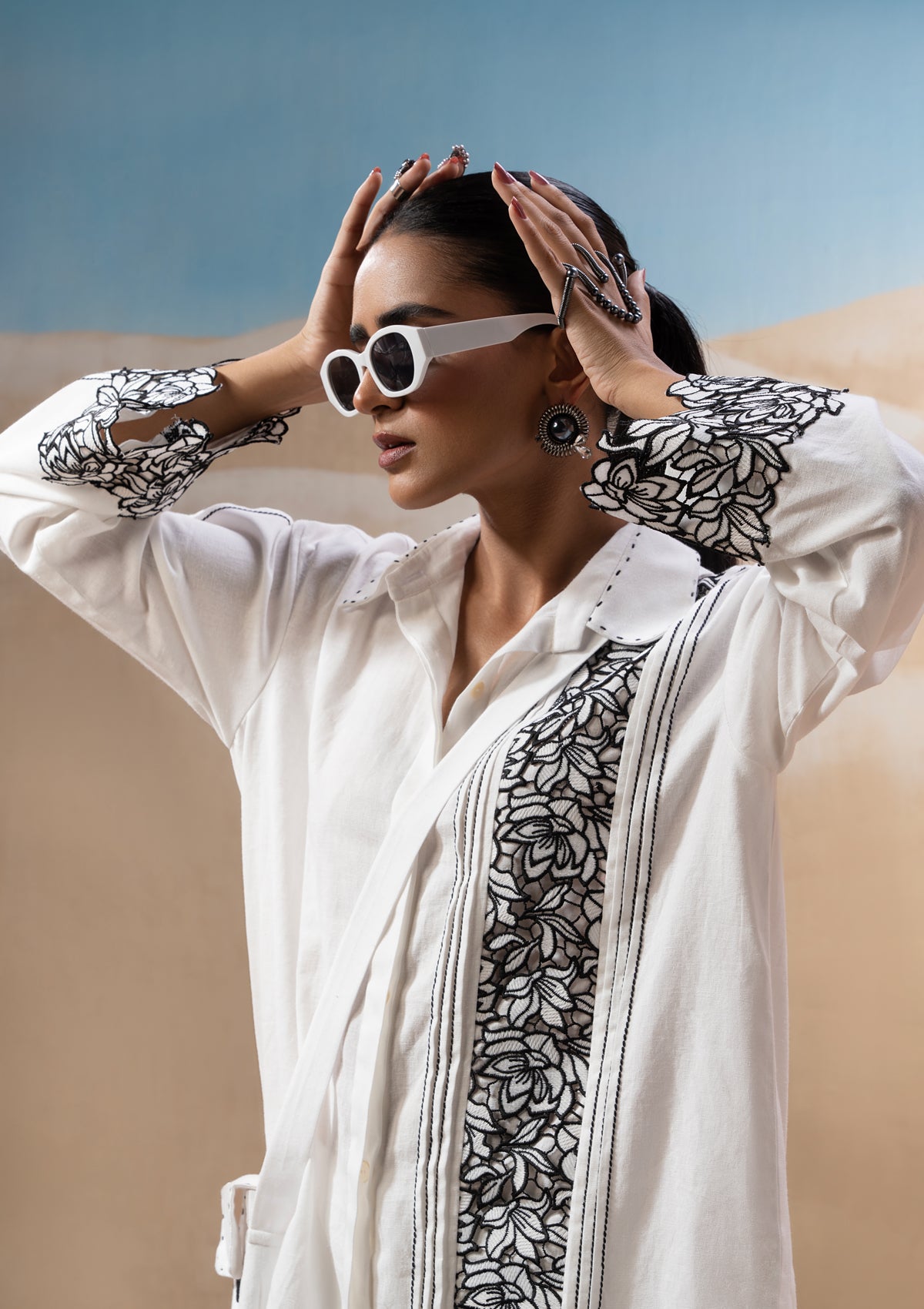 Tarini Manchanda in Ivory Shirt Co-ord Set