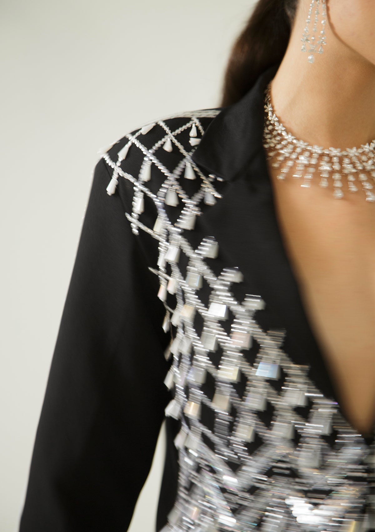 Coal Embelished Blazer Set