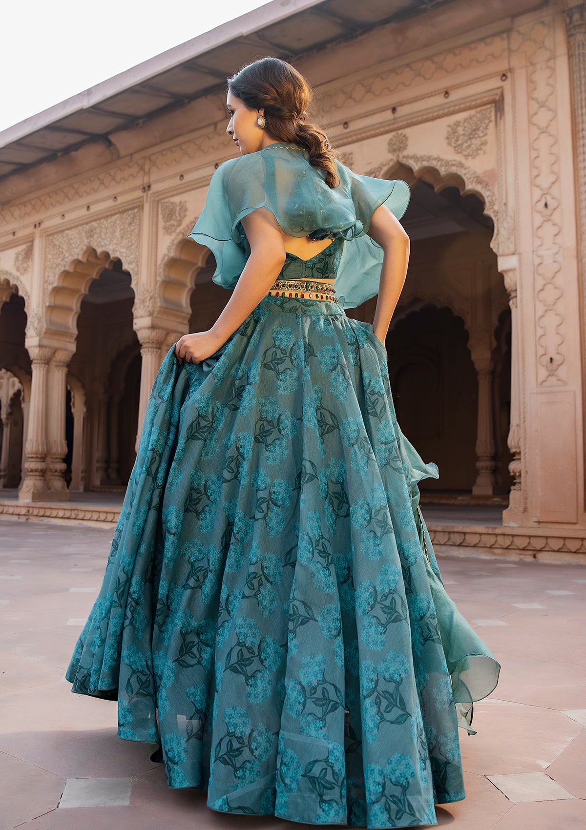 Gul Emerald Lehenga Set