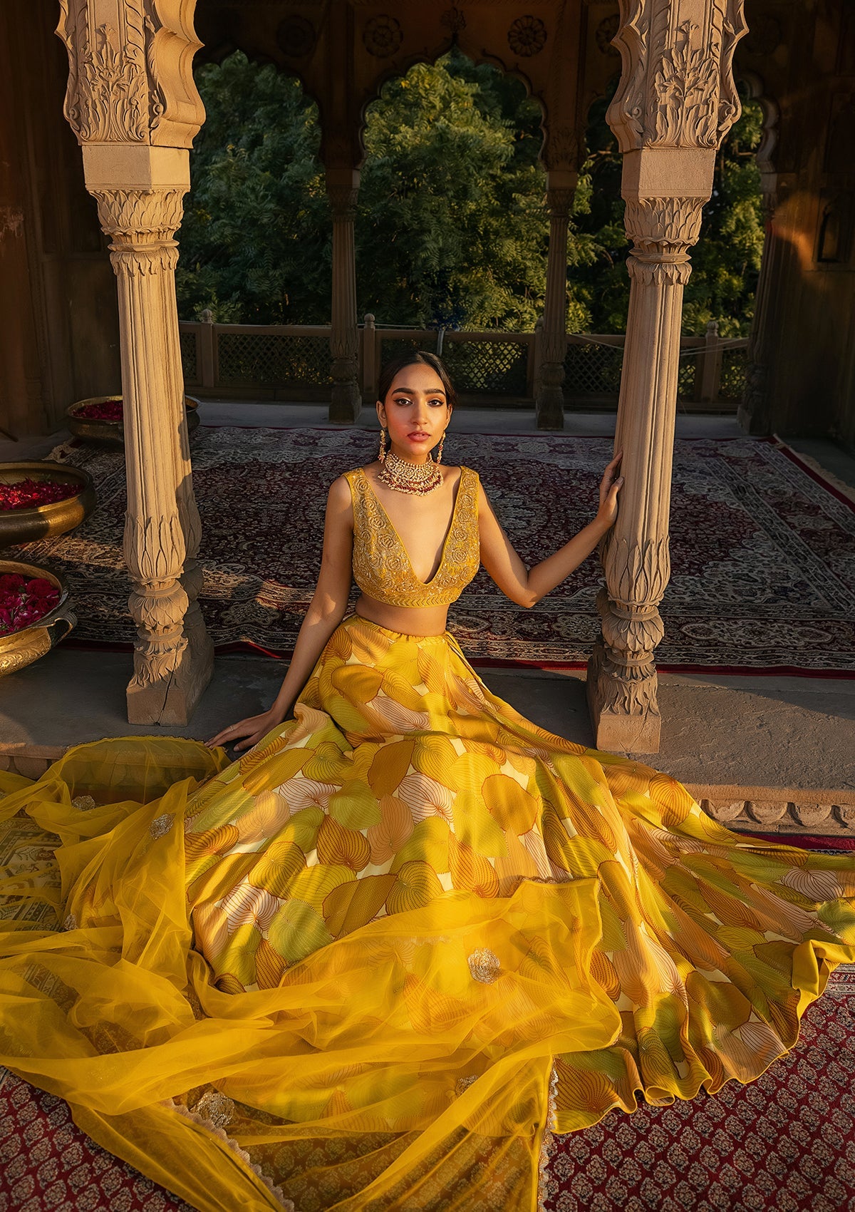 Khizan Amber Embroidered Lehenga Set